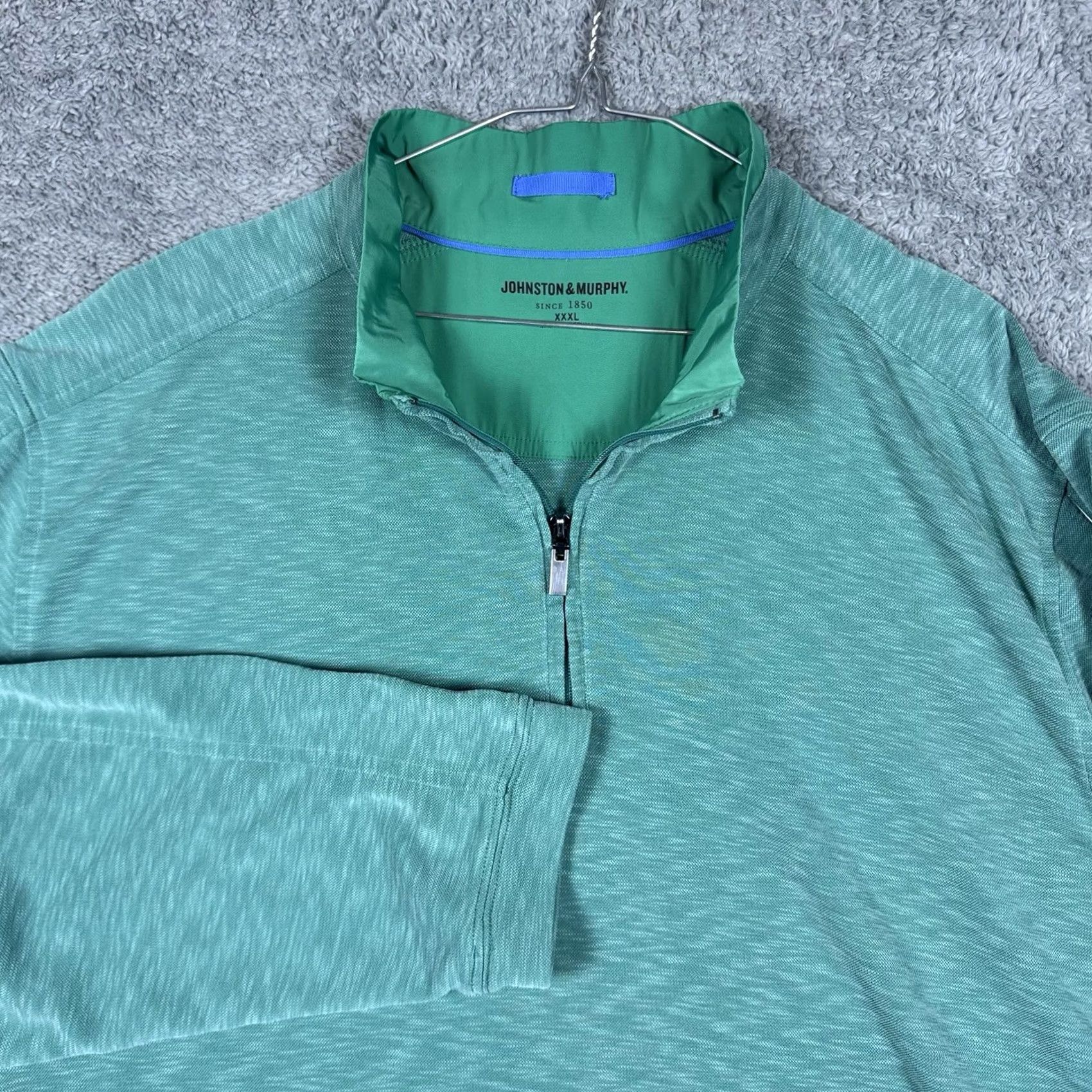 Johnston & Murphy Johnston & Murphy Jacket Mens 3XL Tech Mint 1/4 Zip Modal Classic Preppy Shirt Size US XXL / EU 58 / 5 - 2 Thumbnail