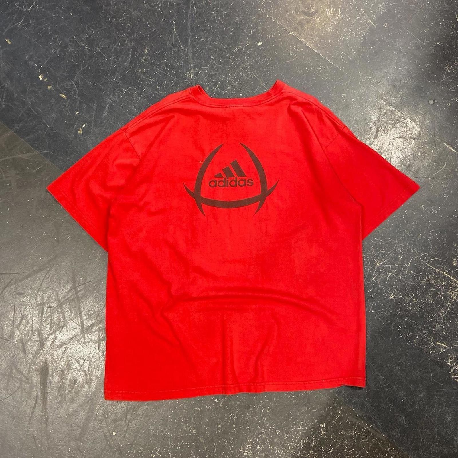 Adidas Vintage Red Adidas Tee Size US XL / EU 56 / 4 - 1 Thumbnail
