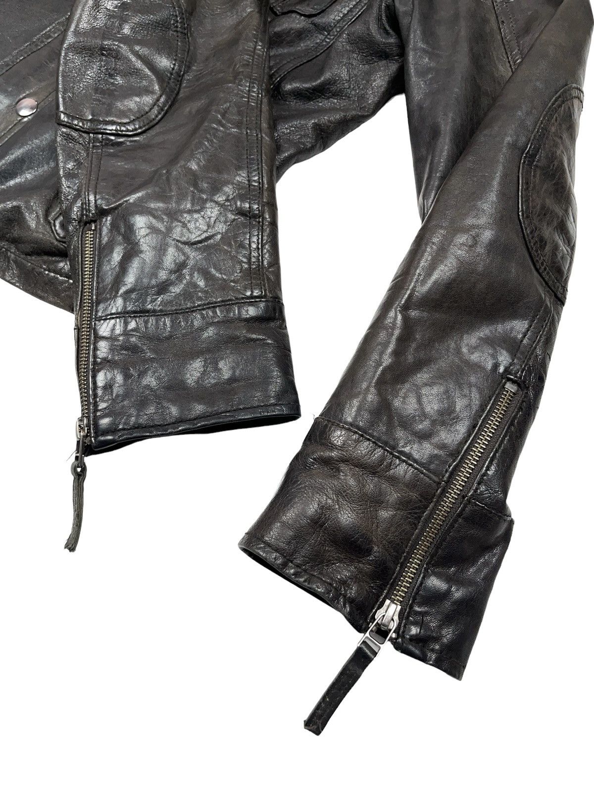 Other Archival Brown Faded Leather Jacket Avant Garde Japanese Size M / US 6-8 / IT 42-44 - 5 Thumbnail