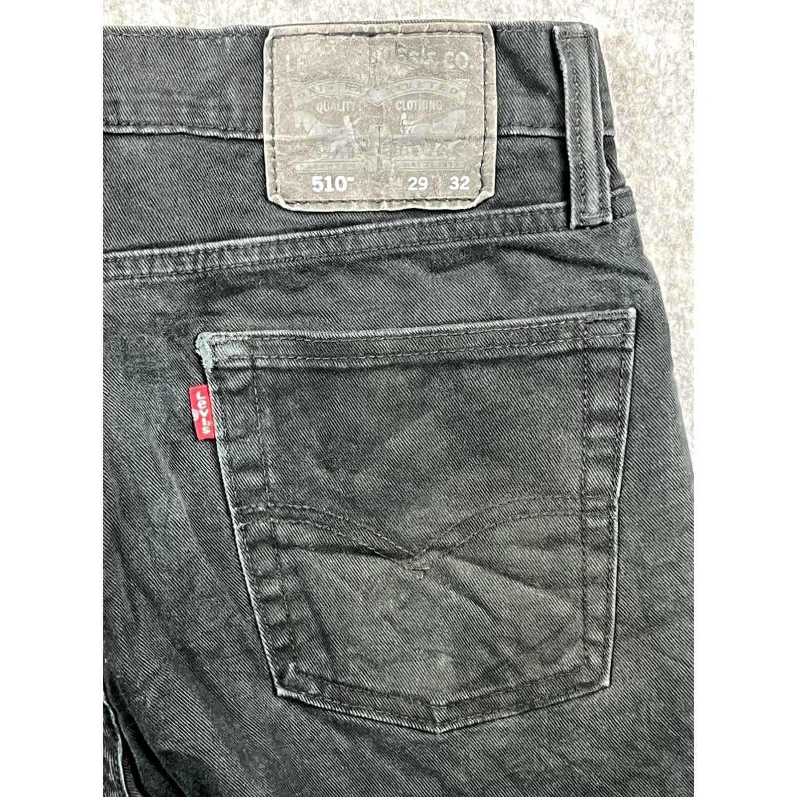 Levi's VINTAGE Levi's 510 Jeans Distressed Black Slim Skinny 90s City USA Mens 29x32 Size US 28 / EU 44 - 6 Thumbnail