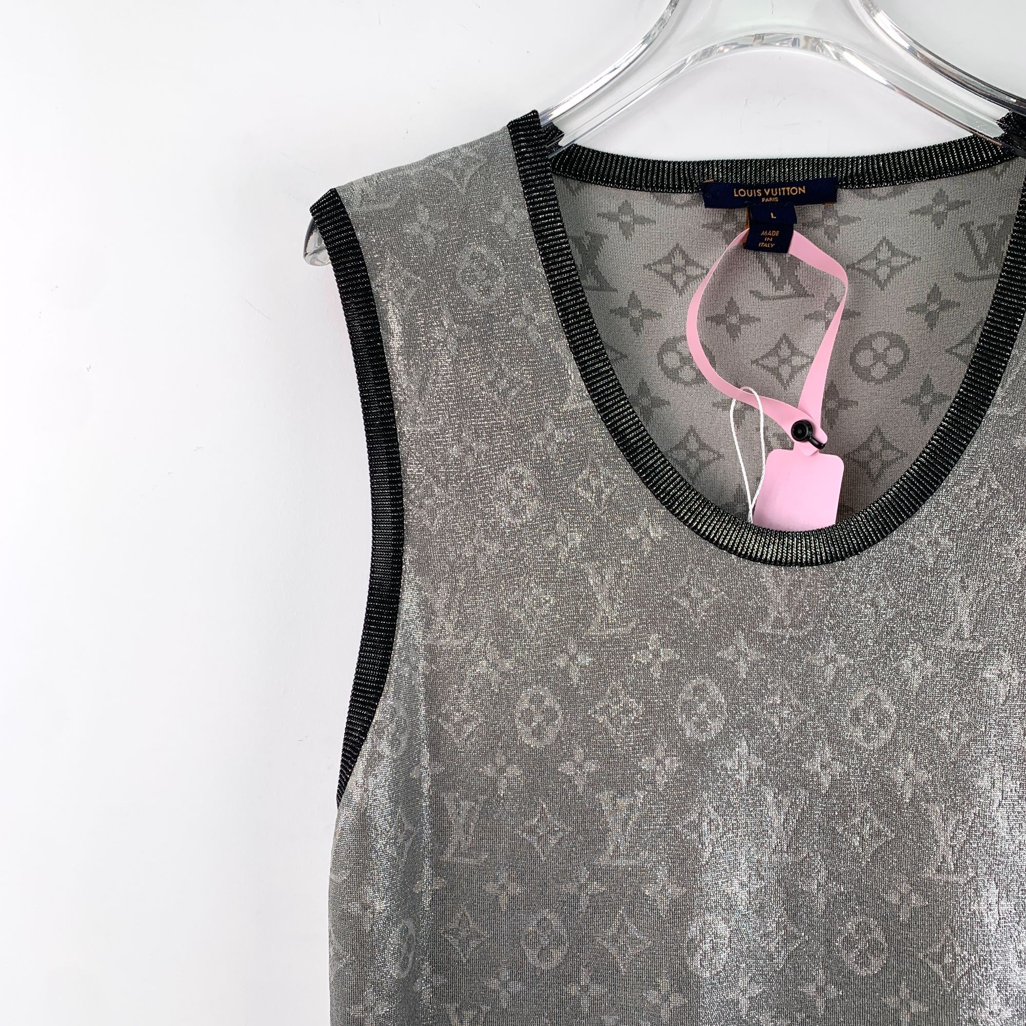 Louis Vuitton Louis Vuitton Multicolor Logo Jacquard Silk Sleeveless Vest Size L / US 10 / IT 46 - 5 Thumbnail