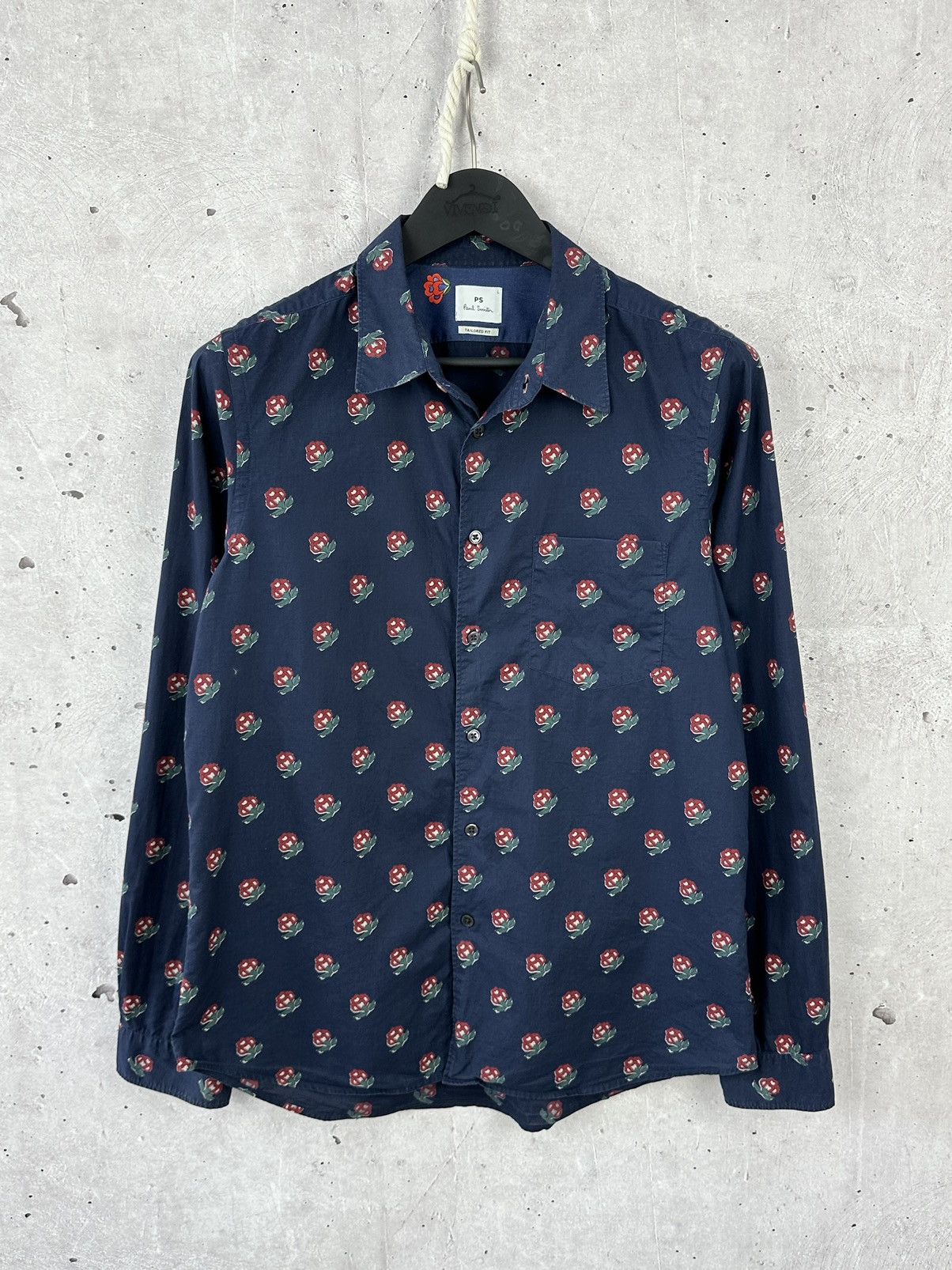 Designer × Paul Smith Paul Smith Tailored Fit Floral Cotton Long Sleeve Shirt Size US L / EU 52-54 / 3 - 1 Thumbnail