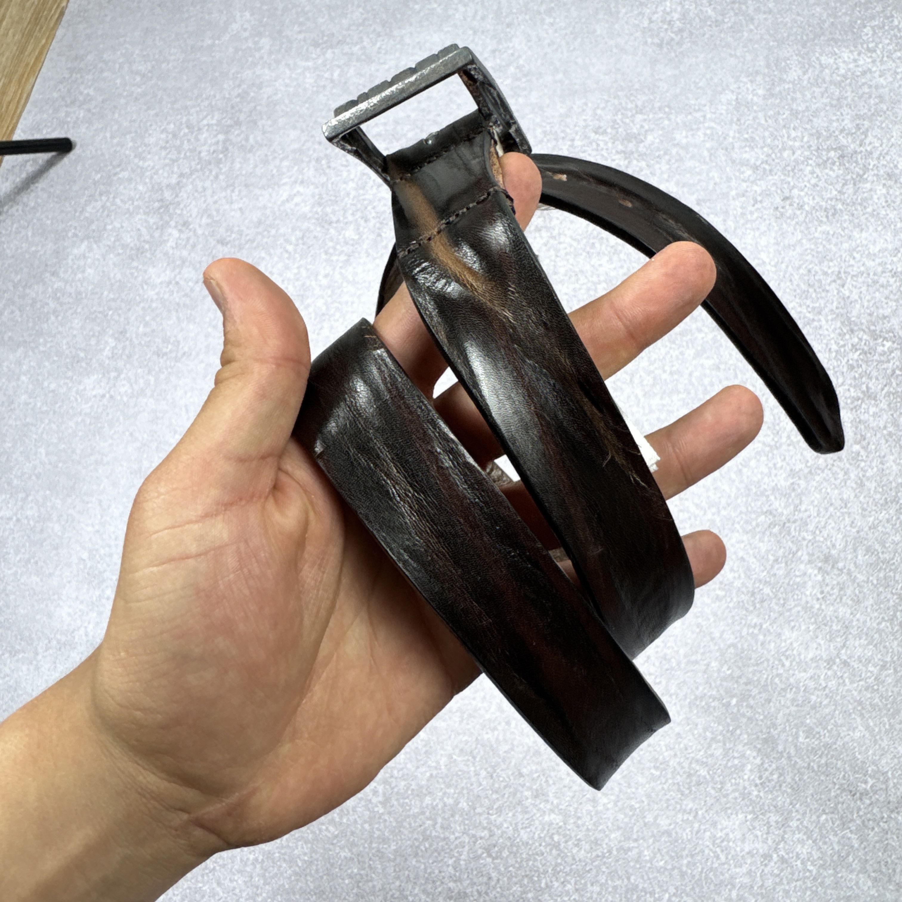 Diesel × Leather NEW DIESEL BINSIGNE GURTEL BROWN LEATHER BELT SIZE 95cm / 38 Size 38 - 3 Thumbnail