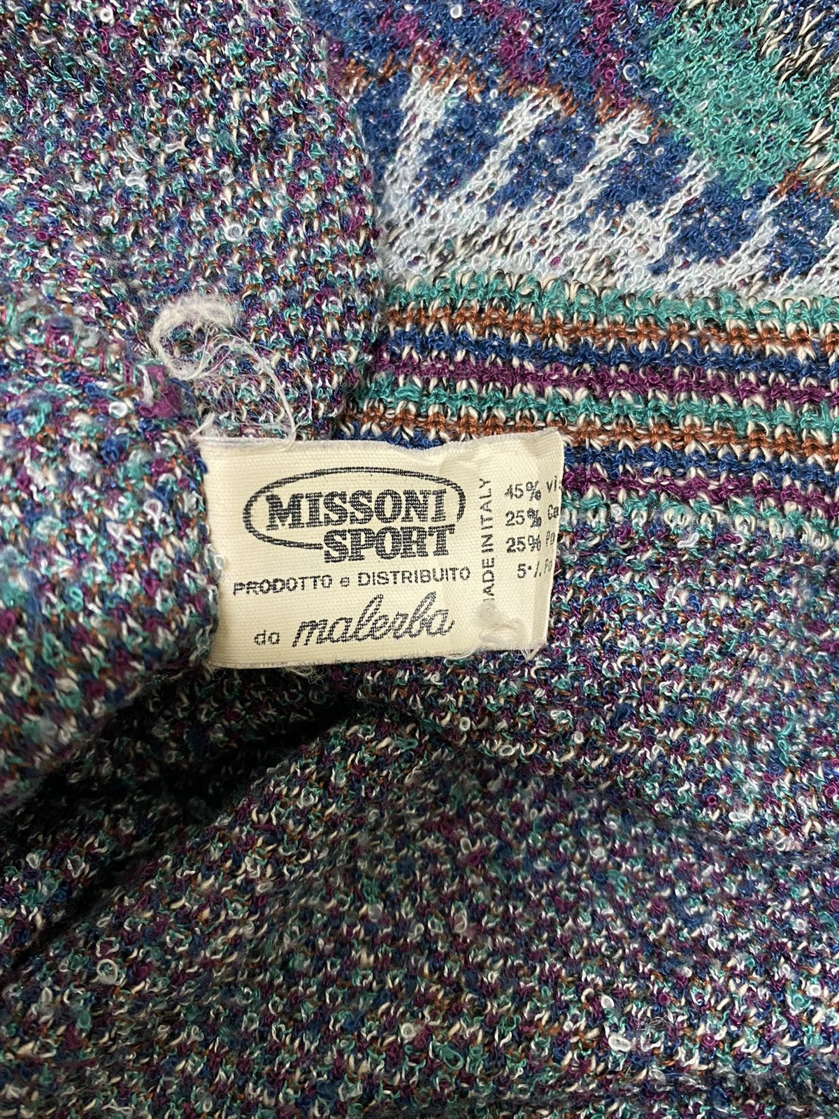 Aran Isles Knitwear × Missoni Missoni Sport Leaves Overprinted Knitwear Sweater (C2) Size US M / EU 48-50 / 2 - 4 Thumbnail