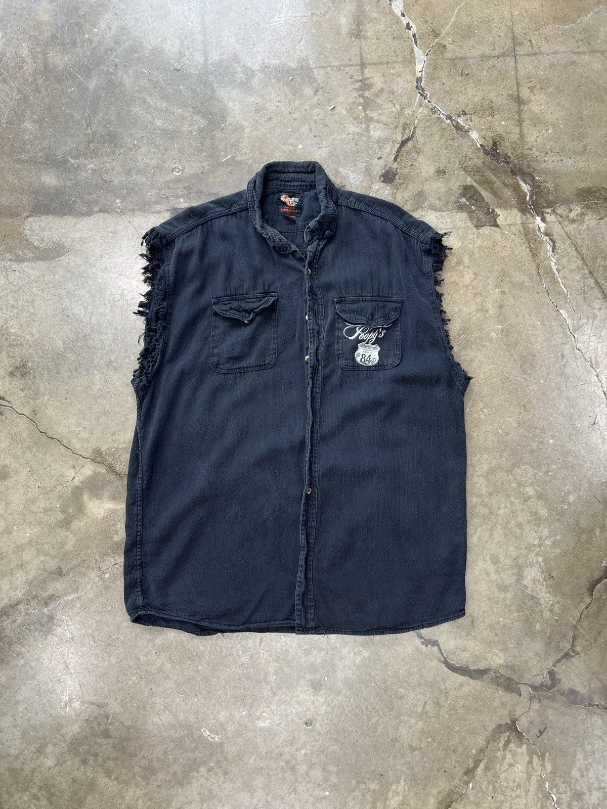 Harley Davidson × Vintage Vintage Poopy's Route 84 Bikewear Motorcycle Cut Sleeve 4XL Size US XXL / EU 58 / 5 - 5 Thumbnail