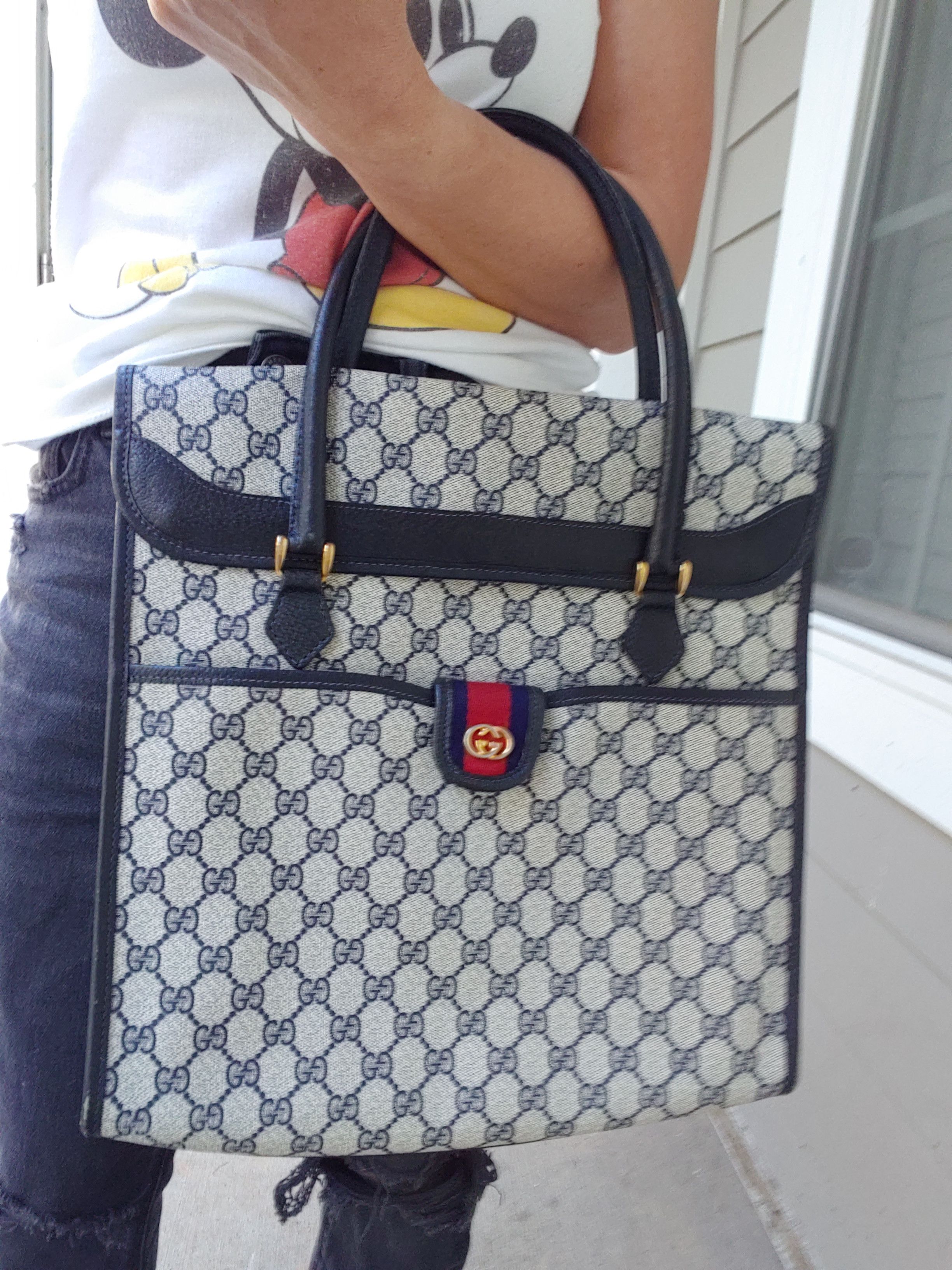 Gucci Vintage Gucci GG Monogram Supreme Sherry Web Ophidia Clutch Size ONE SIZE - 1 Thumbnail