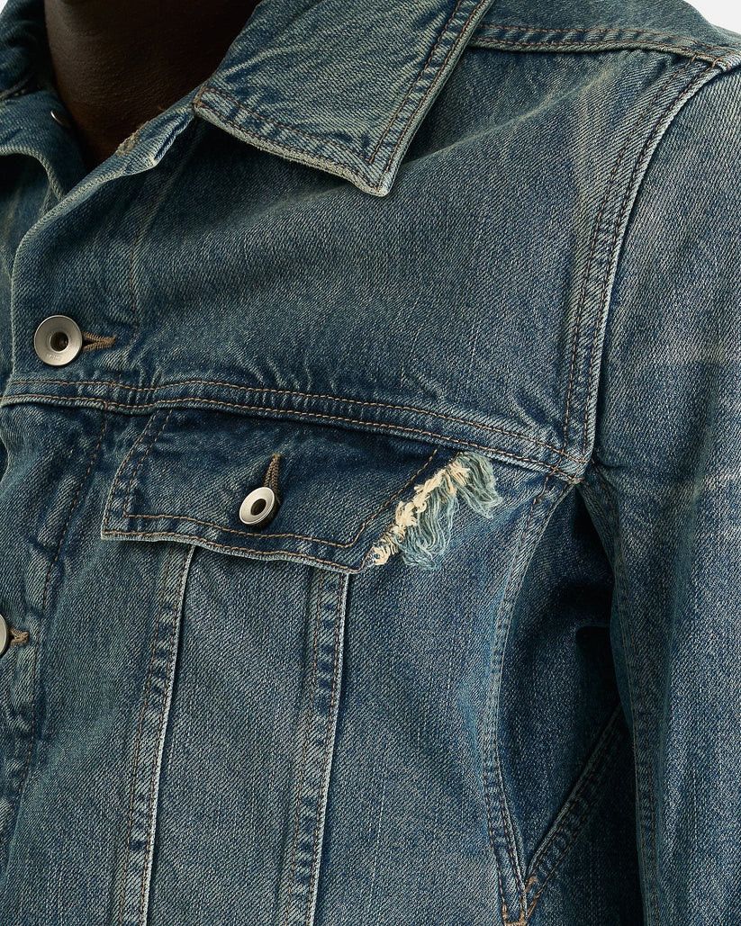 Rick Owens Drkshdw o1s1v1r1oon0825 Trucker in Blue/Washed Indigo Size US XL / EU 56 / 4 - 5 Thumbnail