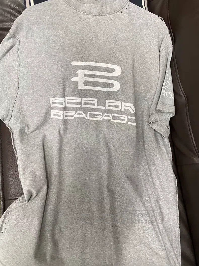 Balenciaga Balenciaga Gray Ripped Short Sleeve T-Shirt, Size 2 Size US M / EU 48-50 / 2 - 1 Thumbnail