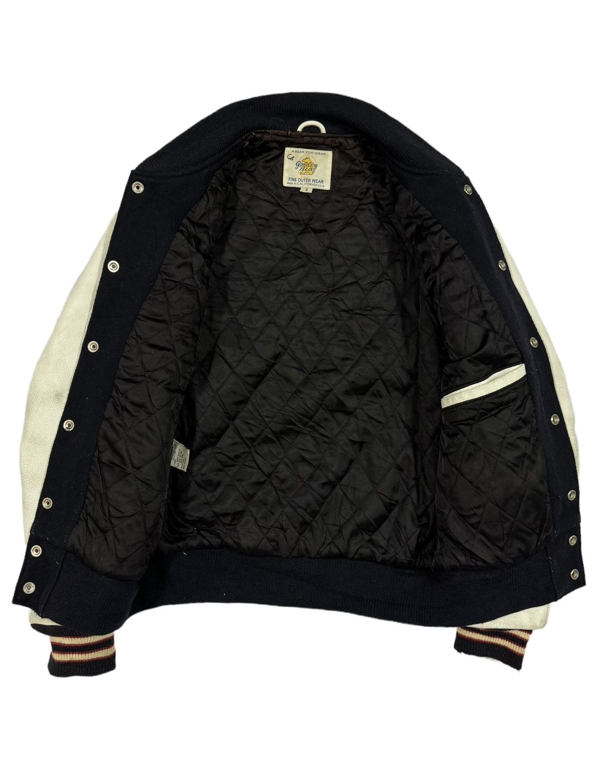 Vtg🔥80’s Golden Bear Wool Varsity Sleeve Leather Jacket