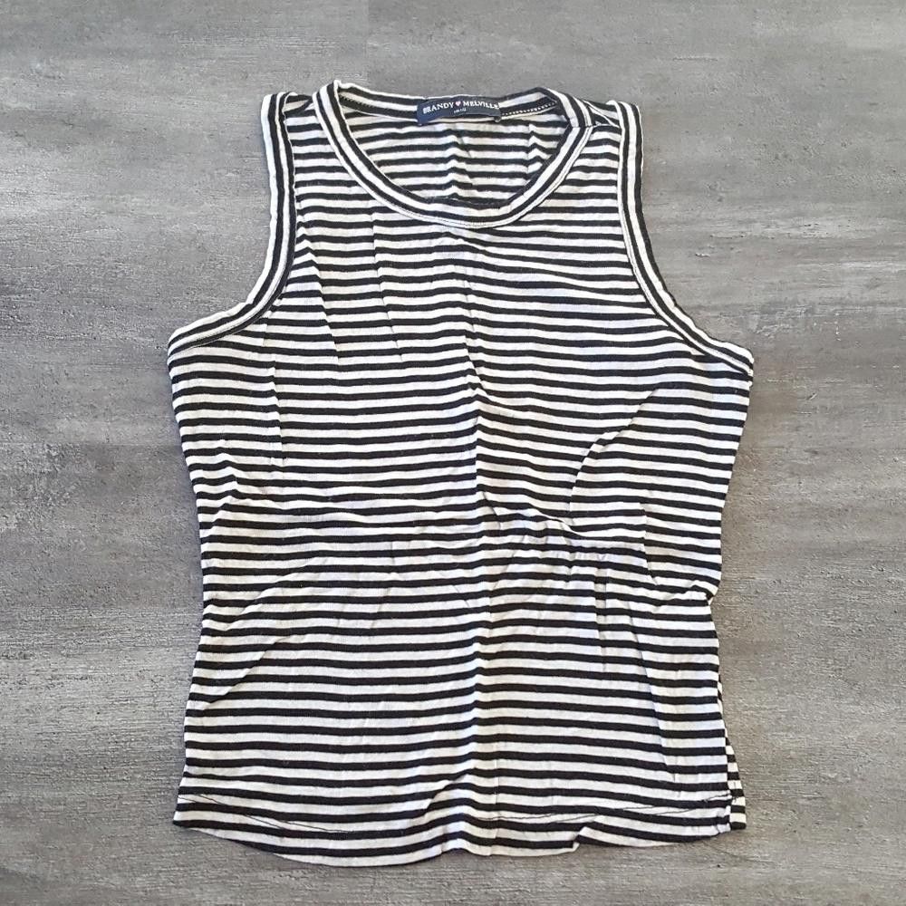 Designer Black White Striped Melville Tank Size ONE SIZE - 1 Thumbnail