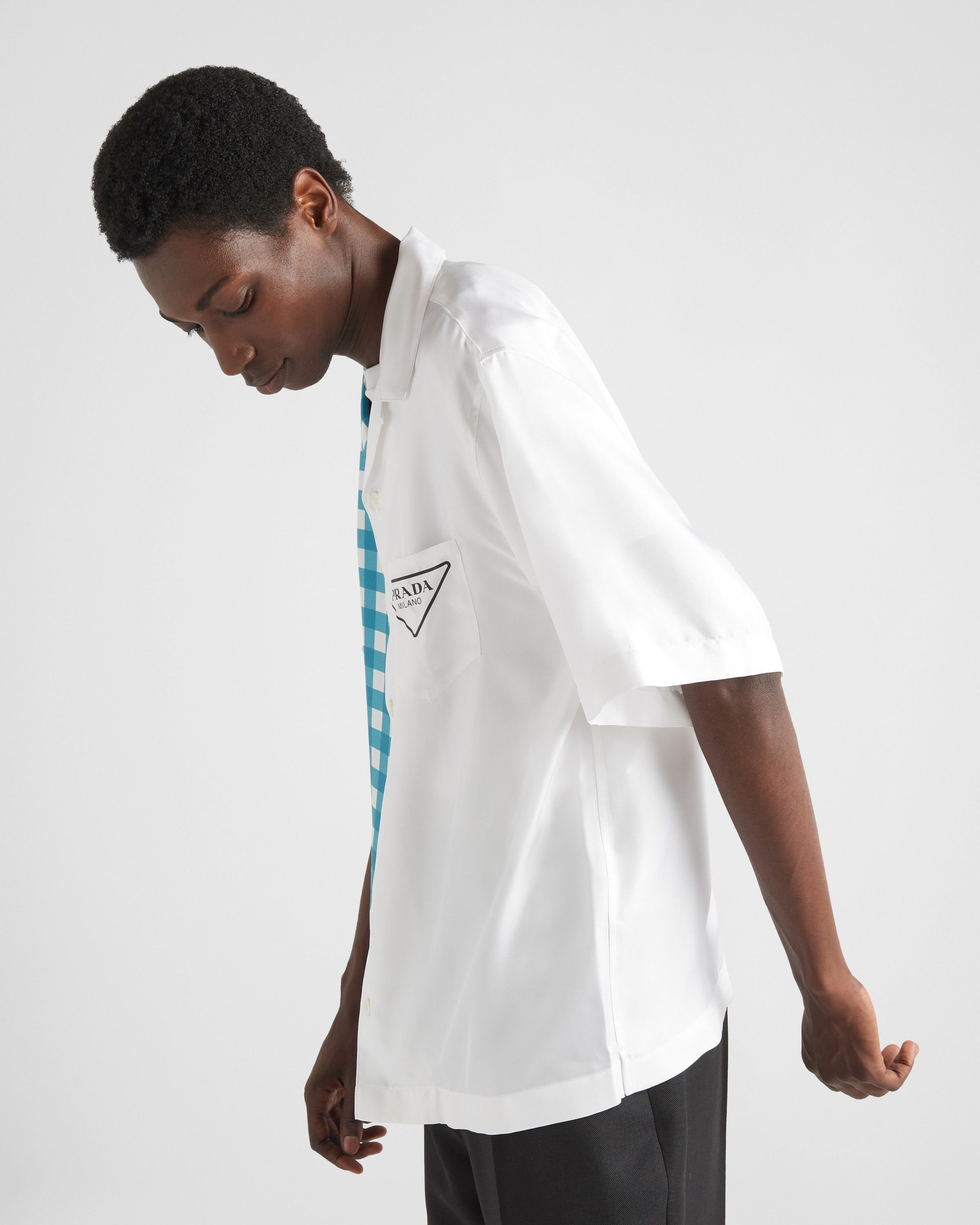 Prada oc11z0625 Double Match Cotton Shirt in Multicolor Size US XL / EU 56 / 4 - 2 Thumbnail