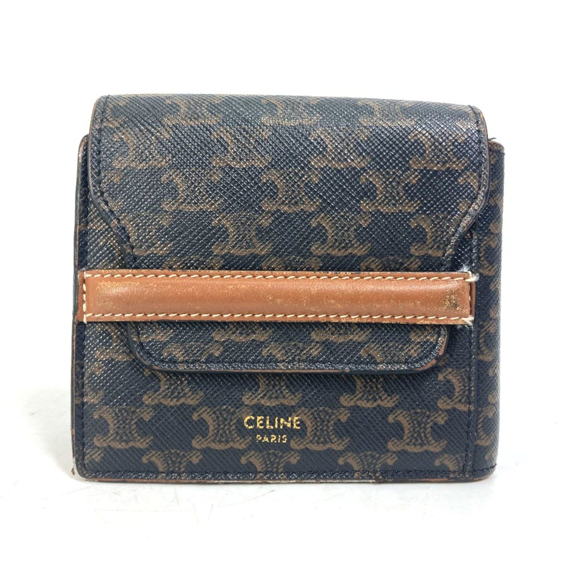 Celine CELINE Card Case with flap Folded wallet Brown Size ONE SIZE - 1 Thumbnail