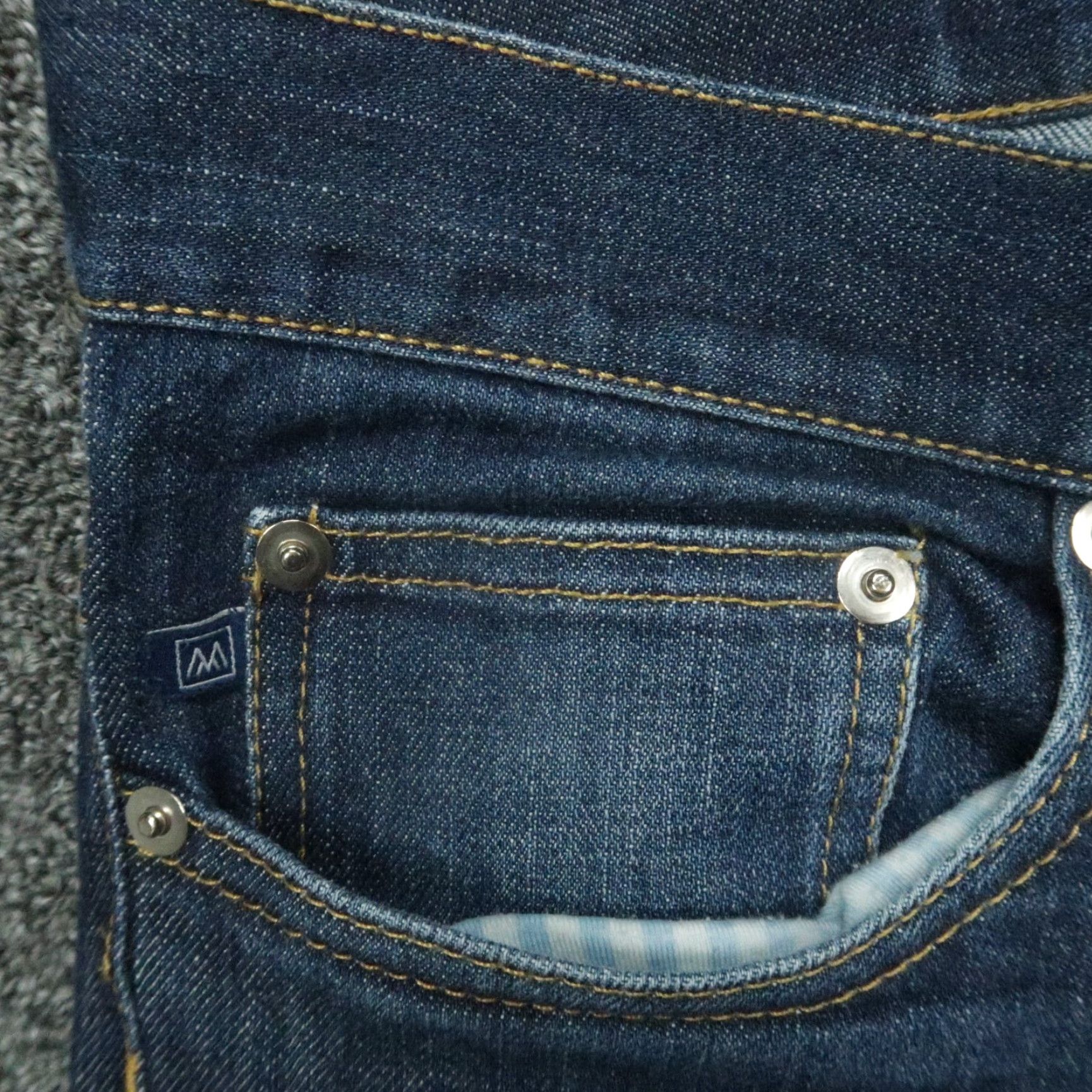 Mizzen+Main Mizzen+Main Jeans Mens 30x33 Blue 5-Pocket Denim Button Fly Straight Jeans Mens Regular 30 Blue Size US 30 / EU 46 - 3 Thumbnail