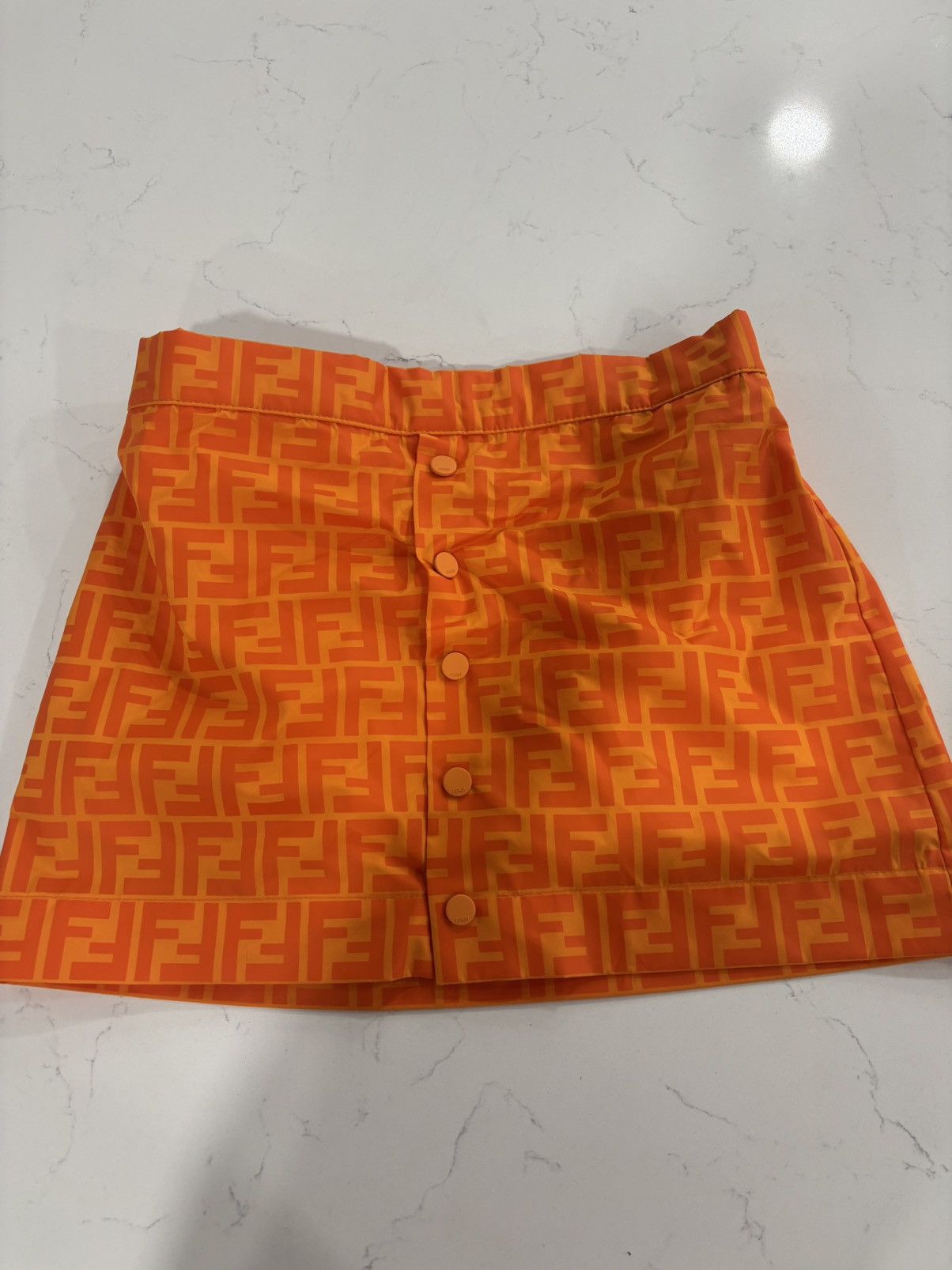 Fendi Fendi Kids Allover FF Logo Elastic Waist Skirt Size 24" / US 00 / IT 34 - 1 Thumbnail