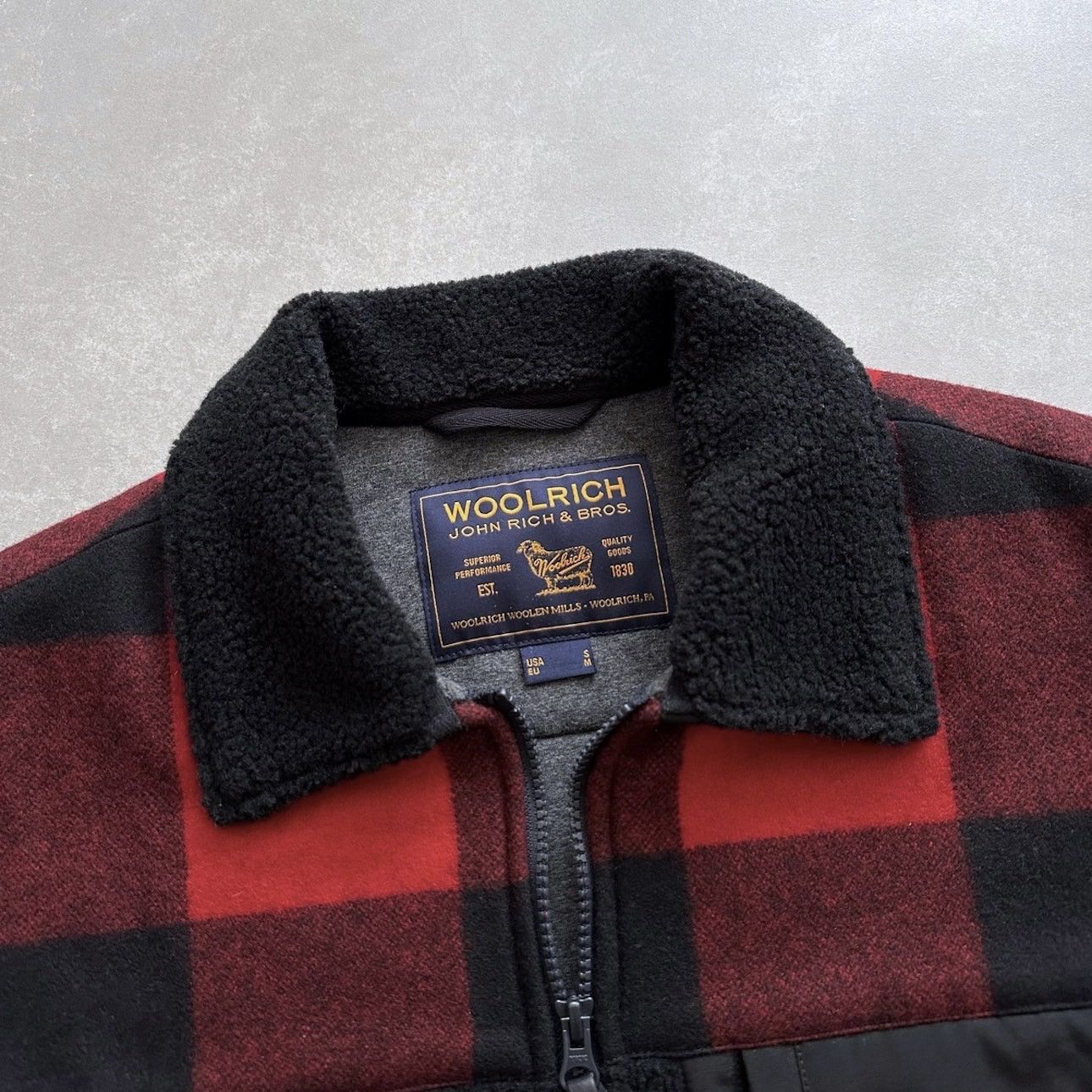 Woolrich Woolen Mills Woolrich Buffalo Curly Fleece Jacket Black Red Size US S / EU 44-46 / 1 - 3 Thumbnail