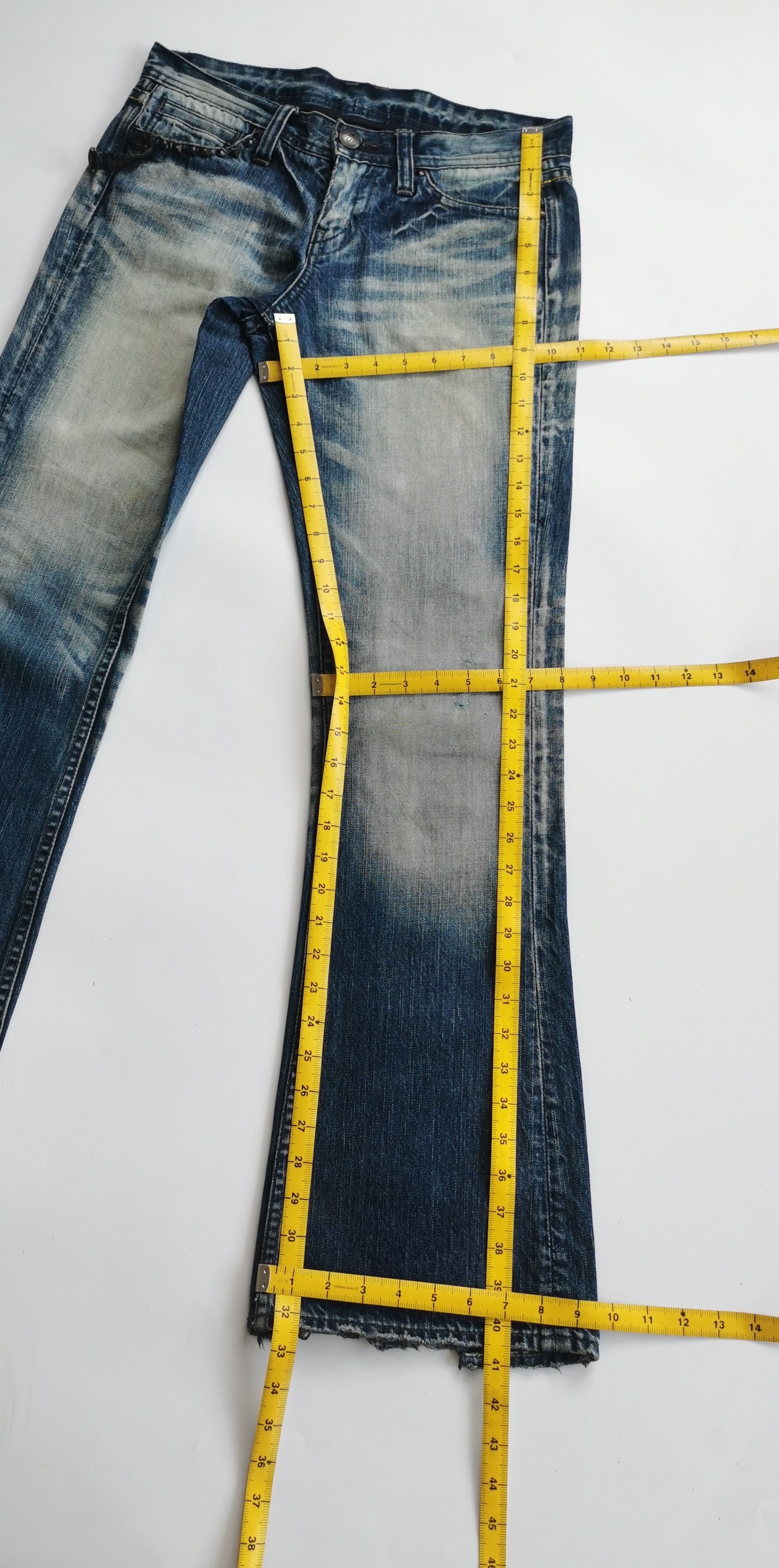 Murder License Studded Pocket Flare Whiskering Jeans