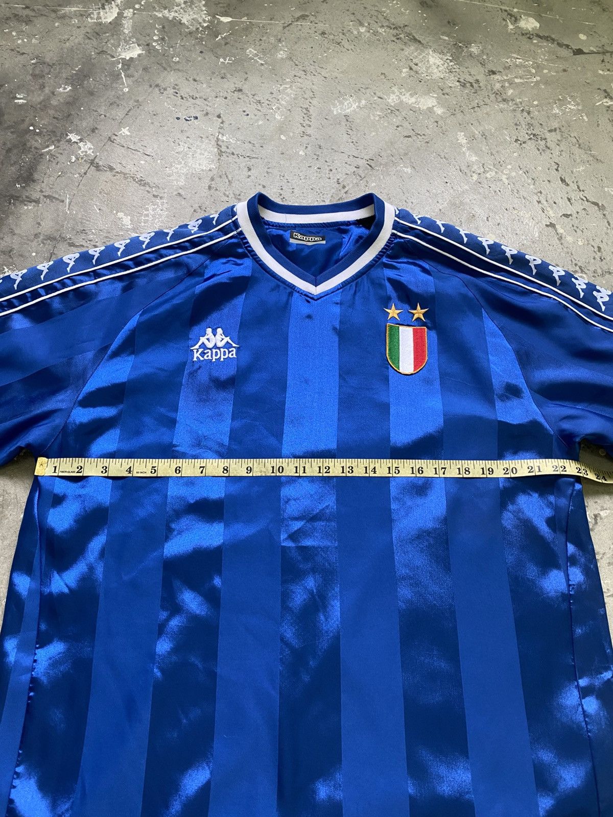 Kappa Vintage Kappa Italy Side Tape V Neck Jersey Size US L / EU 52-54 / 3 - 14 Thumbnail