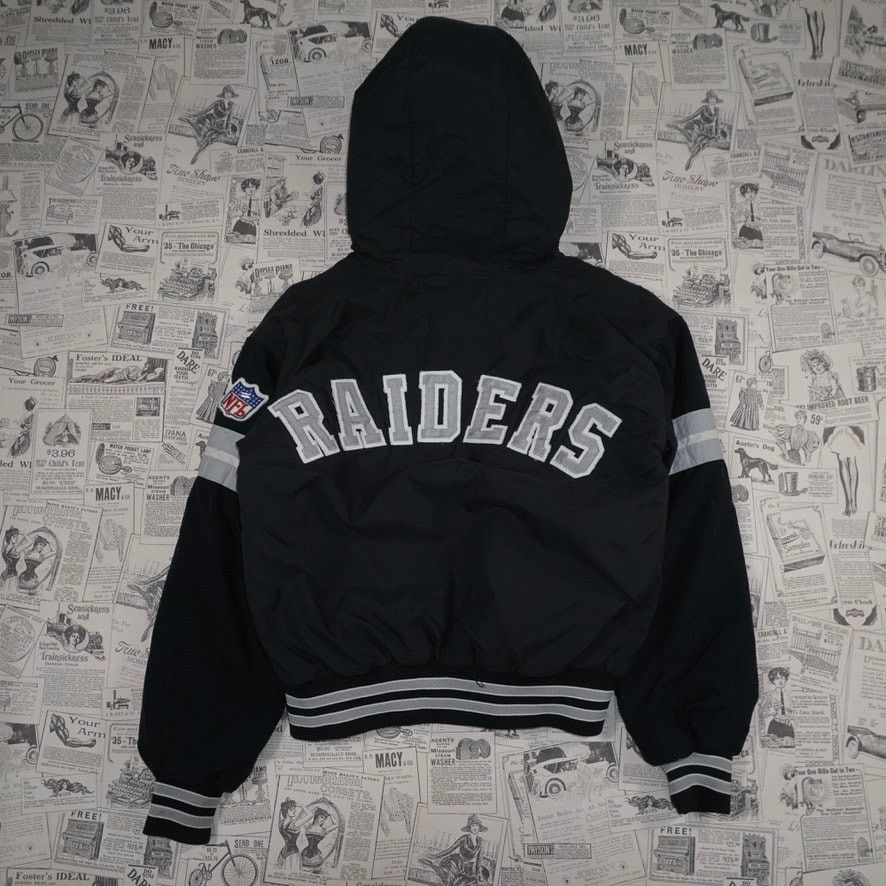 NFL XL - Vintage Y2K Raiders team NFL chalk line puffer jacket Size XL / US 12-14 / IT 48-50 - 2 Thumbnail