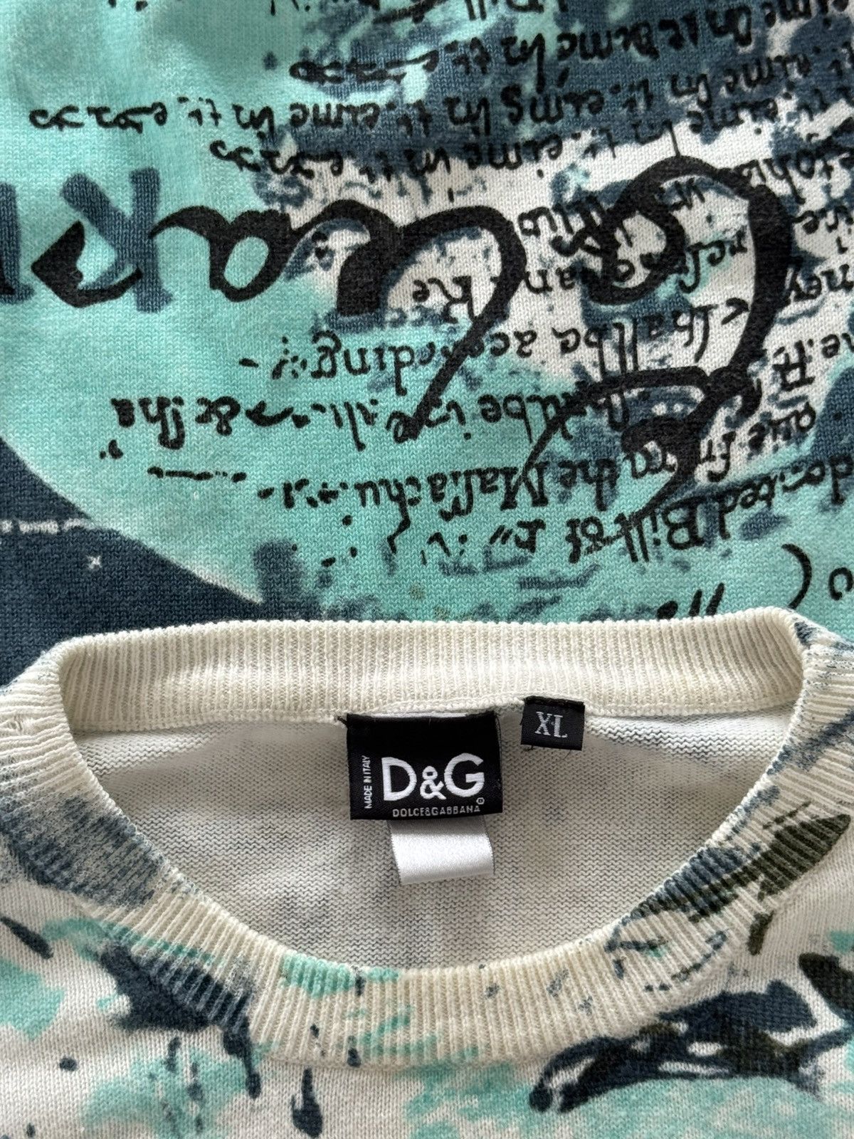 Dolce & Gabbana Archive 90’s D&G Dolce & Gabbana Italian Overprint Sweater Size XL / US 12-14 / IT 48-50 - 8 Thumbnail