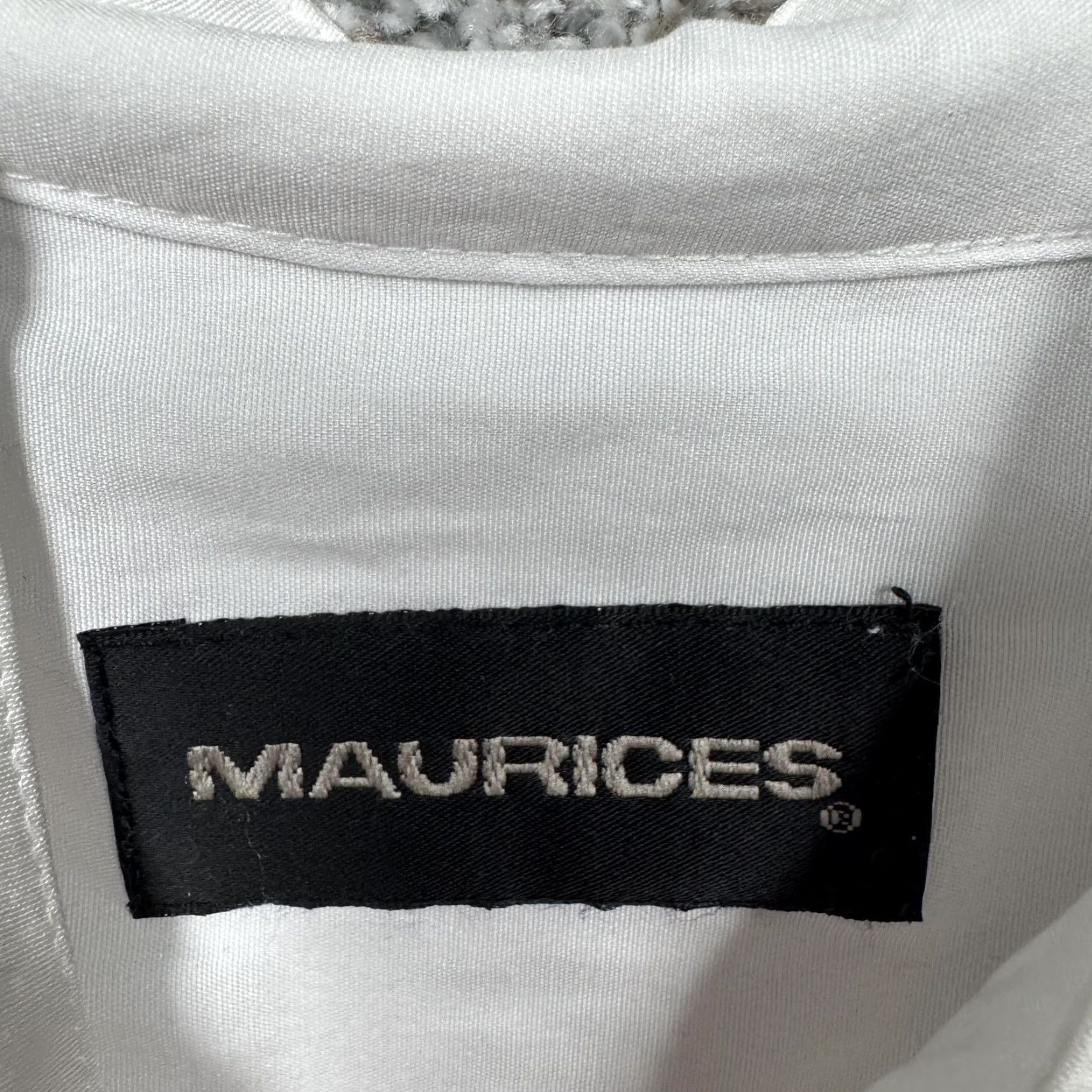 Vintage Maurices Blouse White Embroidered Button-Up Long Sleeve Women M Medium Office Chic Size M / US 6-8 / IT 42-44 - 7 Thumbnail