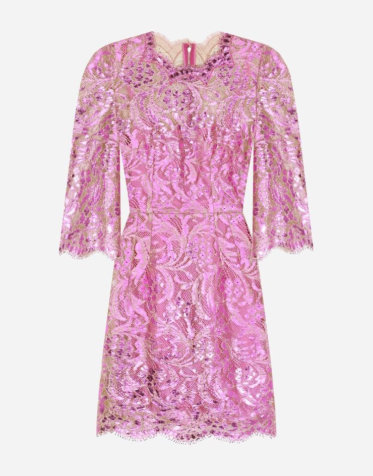 Dolce & Gabbana o1y0825 Mini Dress in Fuchsia Size S / US 4 / IT 40 - 1 Thumbnail