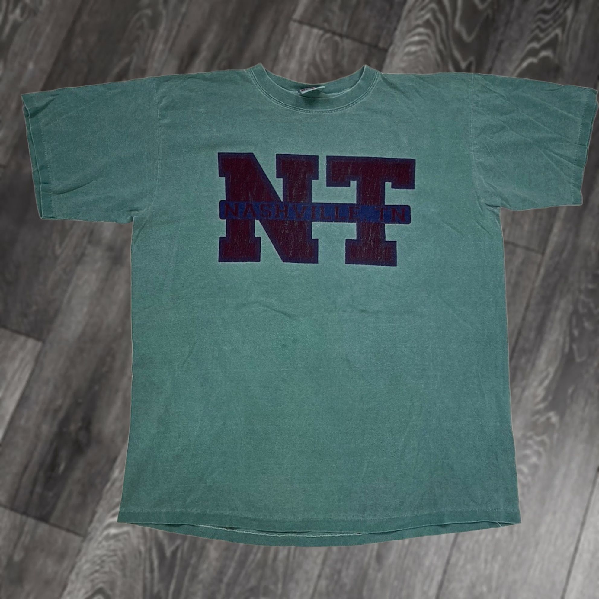 Vintage VINTAGE Badger Sportswear Nashville Tennessee Graphic T-shirt Men L Green 90s Single Stitch Shirt Adult Large 90s City USA Mens Size US L / EU 52-54 / 3 - 1 Thumbnail