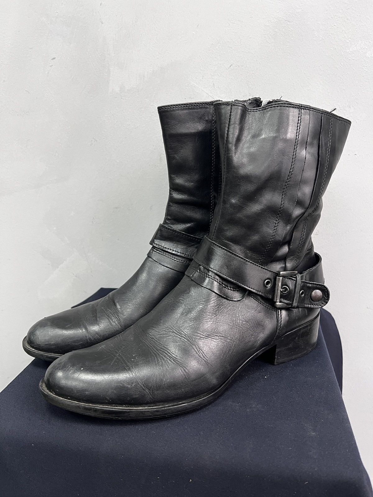 Harley Davidson Hedi slimane style leather moto boots ankle japanese y2k Size US 8 / EU 41 - 6 Thumbnail