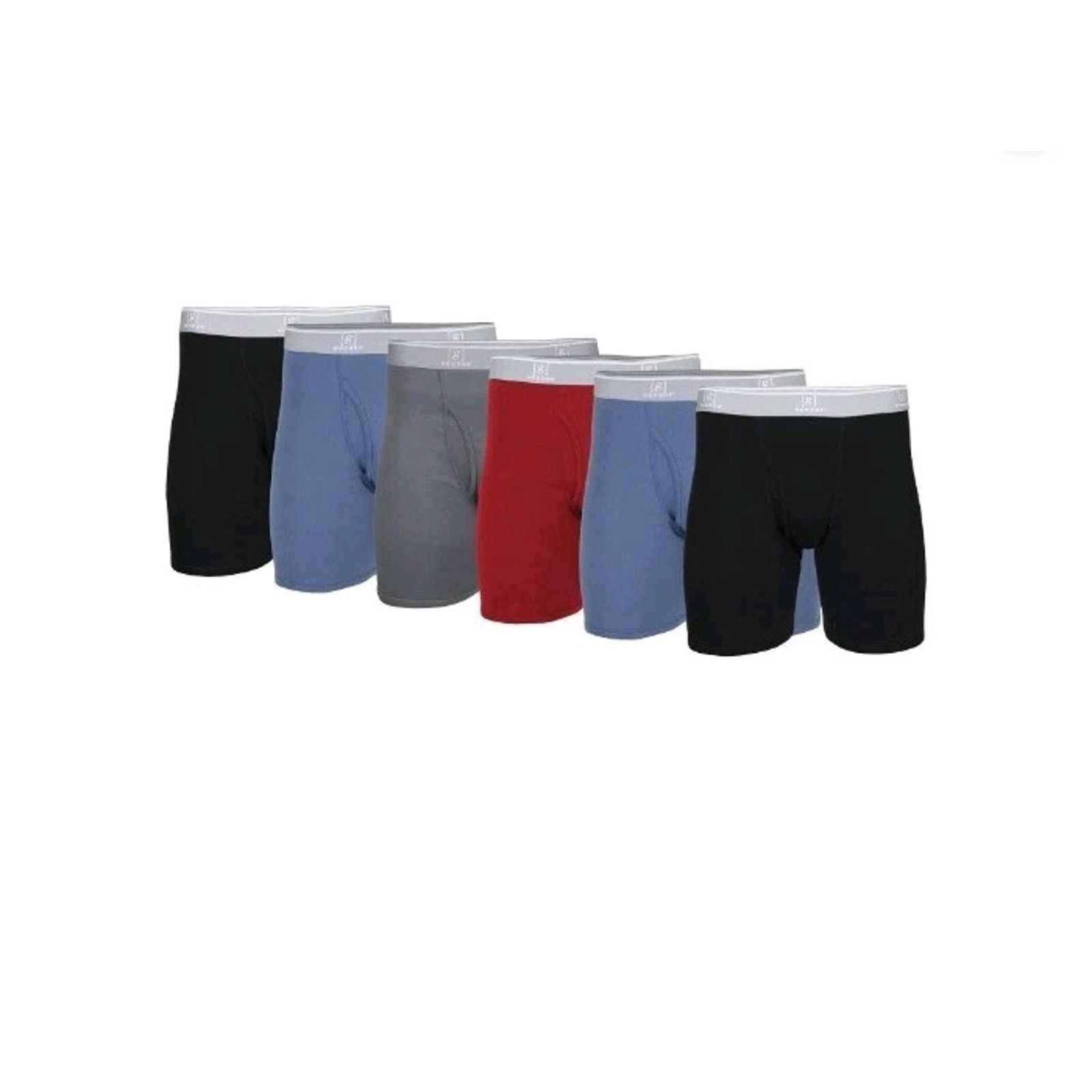 George George Men's Cotton Boxer Briefs 6-Pack Size S (28-30) Multi Size 28 - 2 Thumbnail