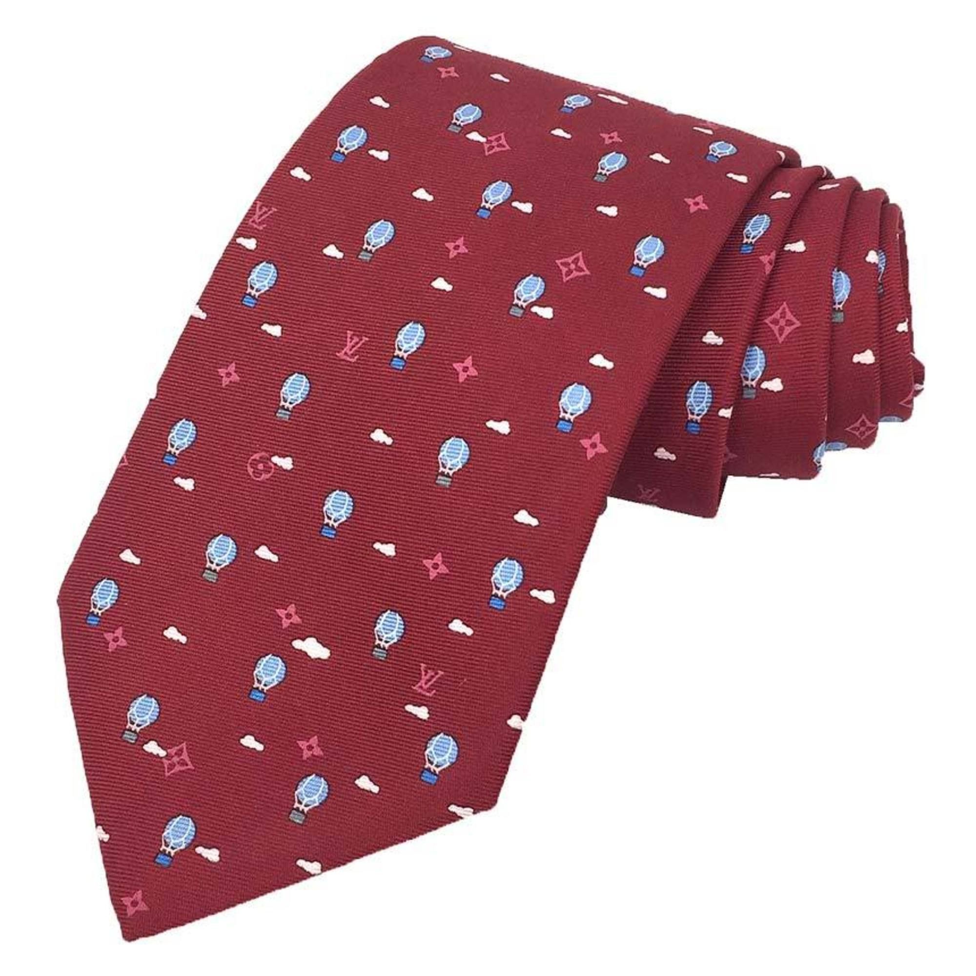 image of Louis Vuitton Tie Cravate Lv Balloon M75963 Bordeaux 100% Silk Men's