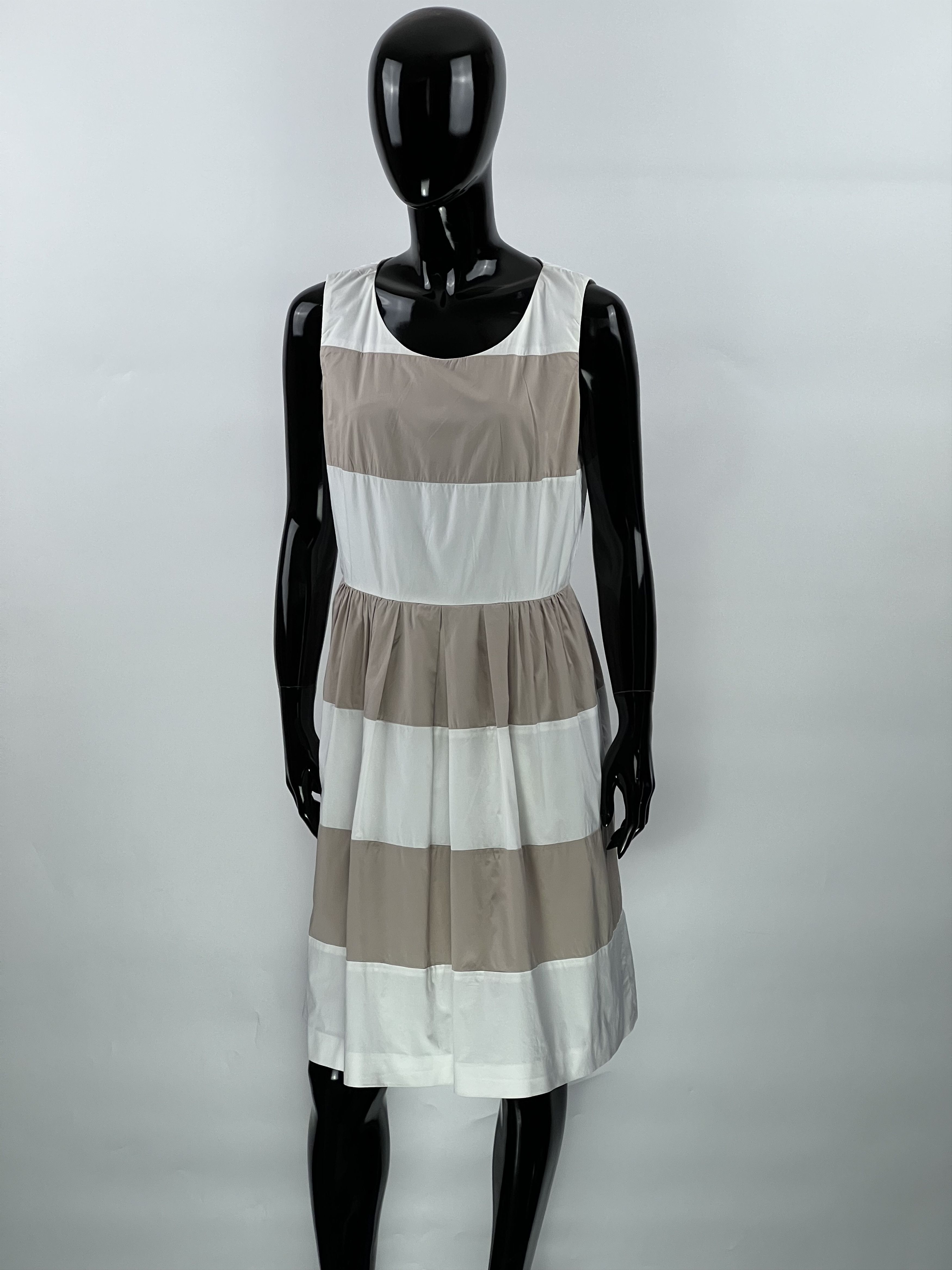 Peserico Peserico Beige White Sleeveless Dress Size IT44 Size M / US 6-8 / IT 42-44 - 2 Thumbnail