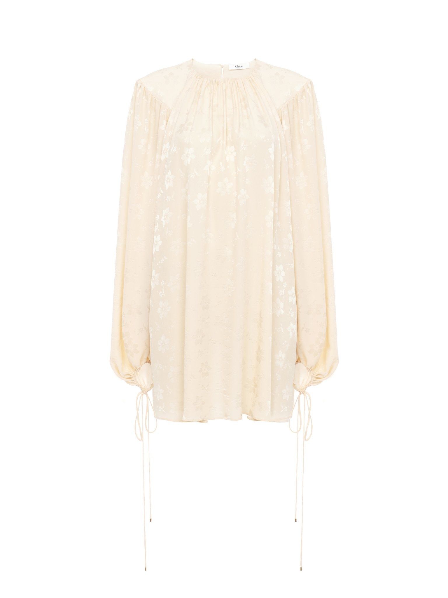 Chloe o1loc1c11125 Silk Jacquard Dress in Macadamia Brown Size M / US 6-8 / IT 42-44 - 1 Thumbnail