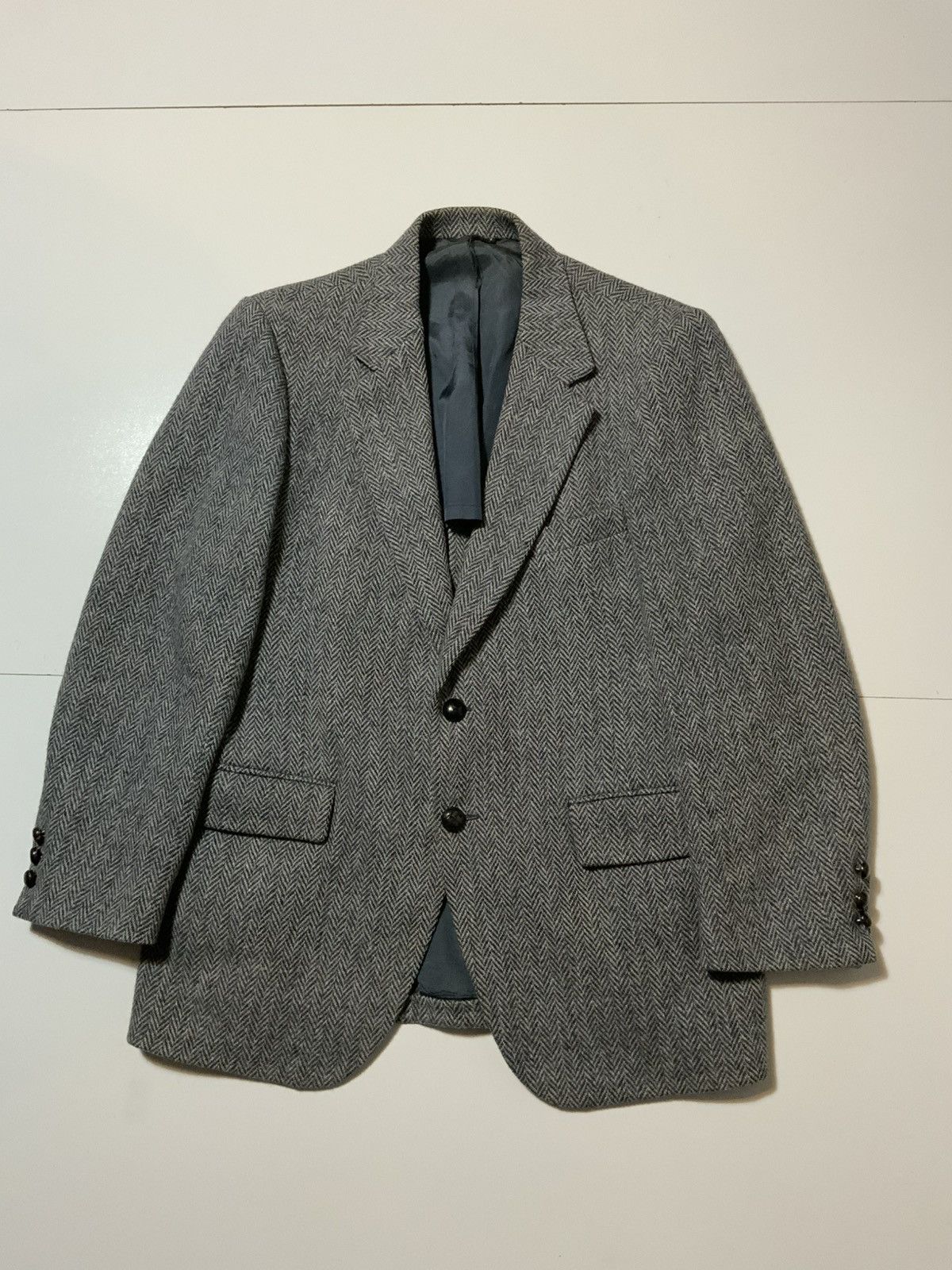 Harris Tweed VTG Harris Tweed Handwoven Wool Herringbone Blazer Jacket Size 42R - 1 Thumbnail