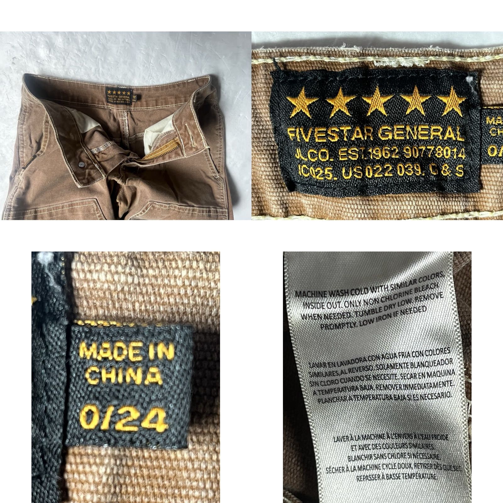 Vintage Five Star General Women's Carpenter Cargo Pants Size 0 Brown Utility Size 25" / US 0 / IT 36 - 8 Thumbnail