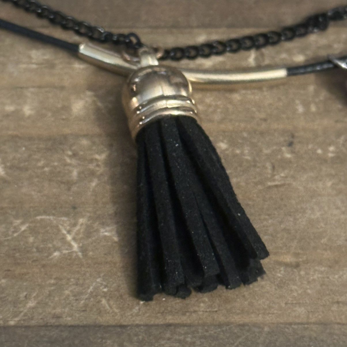 Other Doubled black chain tassel pendant necklace Size ONE SIZE - 3 Thumbnail