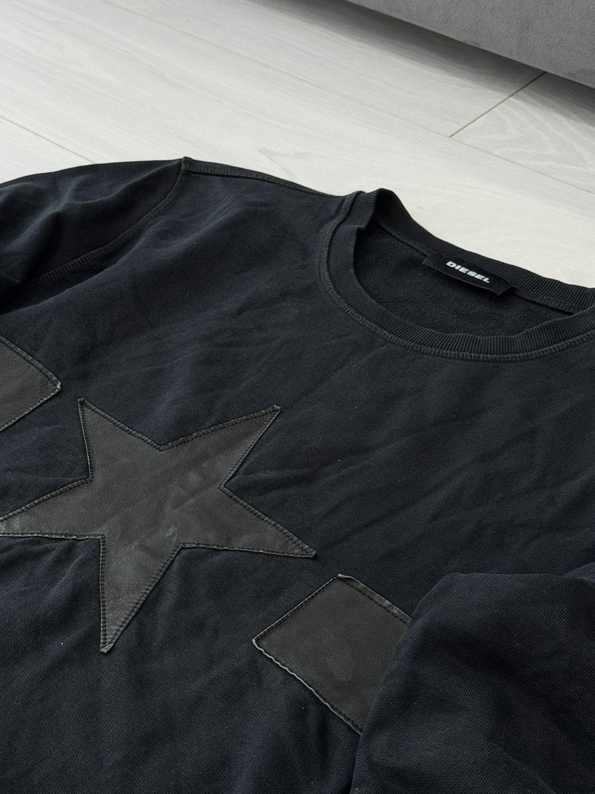Diesel Y2K Diesel Crazy Leather Patchwork Punk Grunge Sweatshirt Size US M / EU 48-50 / 2 - 6 Thumbnail