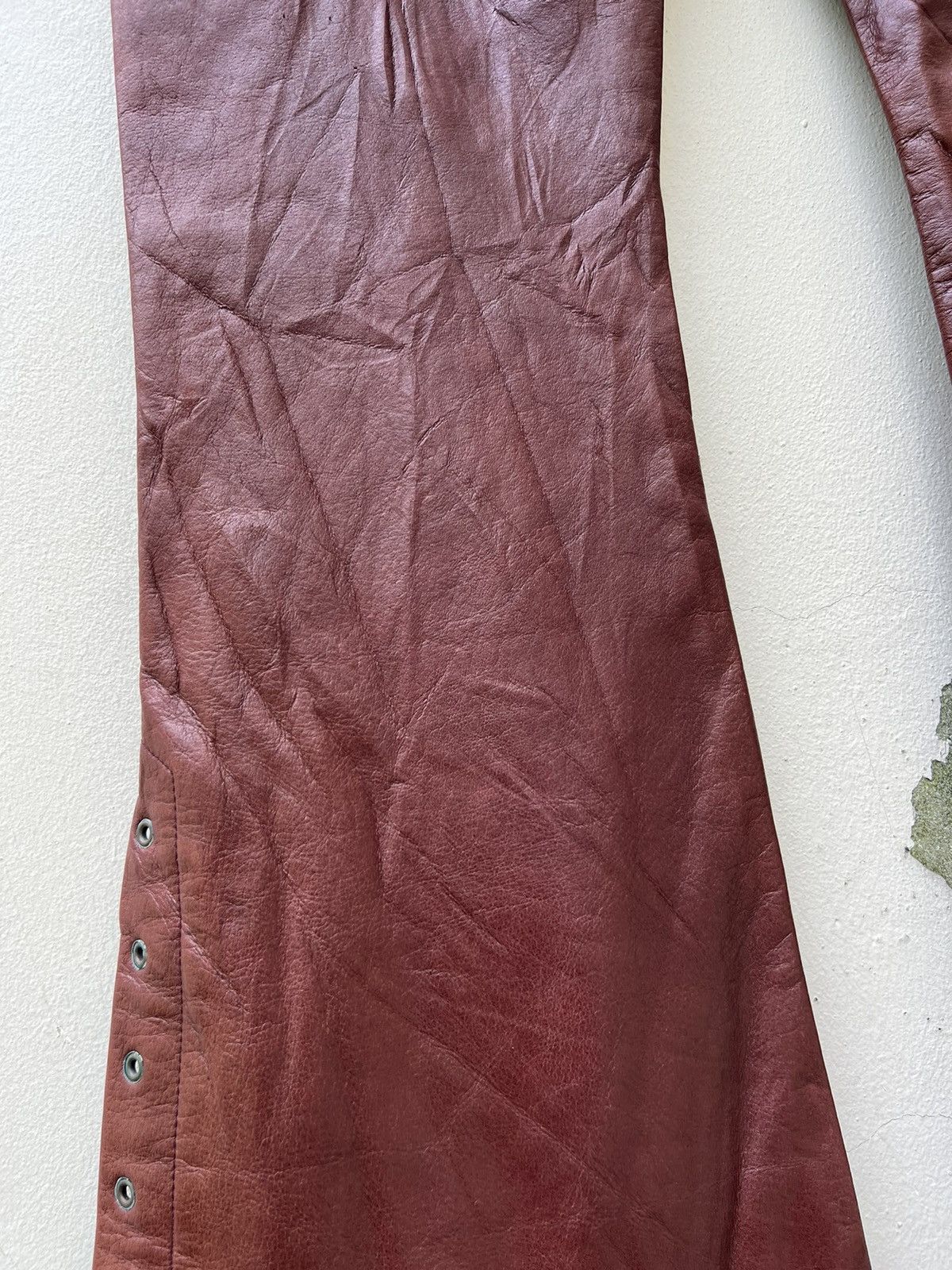 Tornado Mart Vintage Tornado Mart Patina Leather Super Flare Pant Size US 31 - 14 Thumbnail