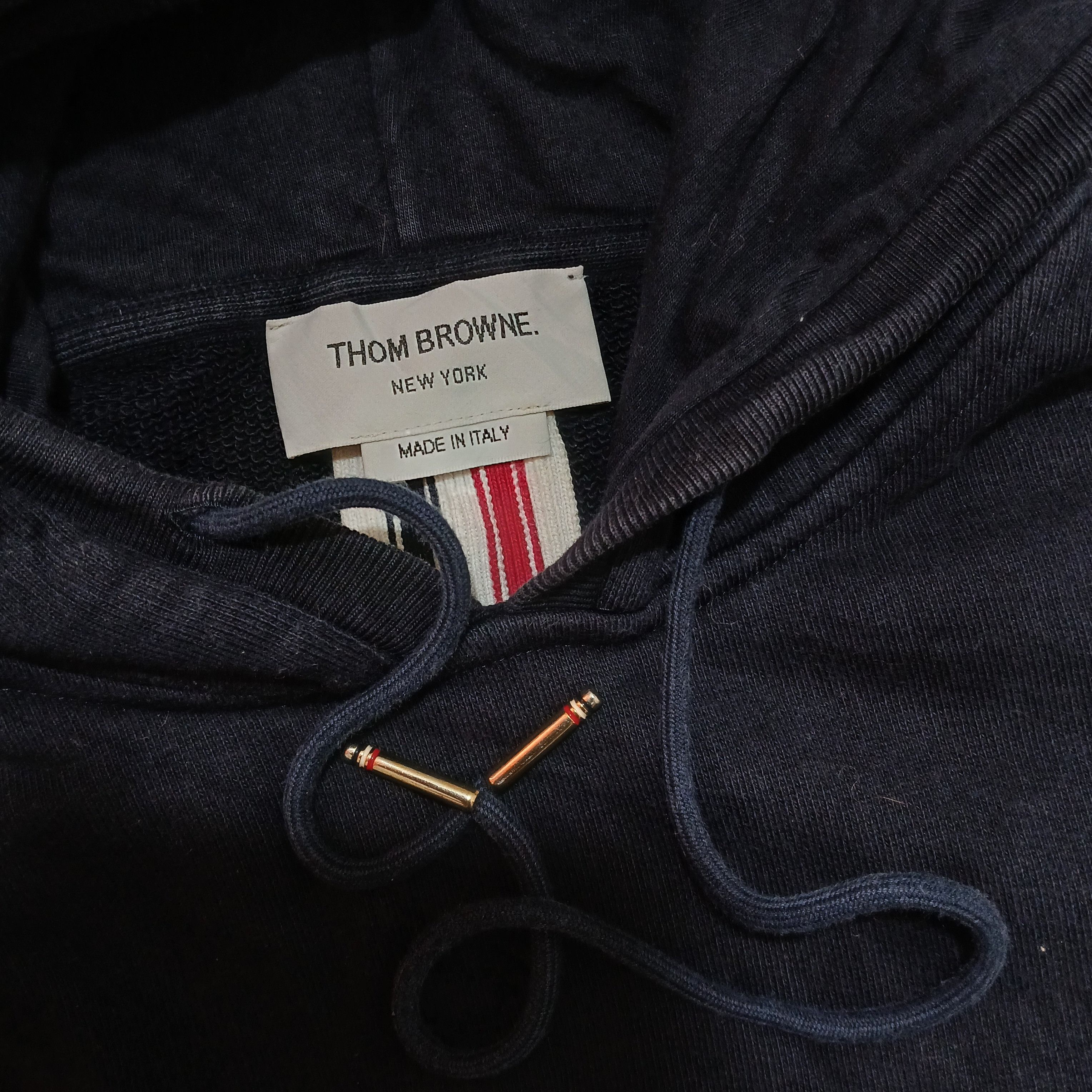 Thom Browne Center Back RWB Stripe Loopback Jersey Knit Hoodie Size US XL / EU 56 / 4 - 8 Thumbnail