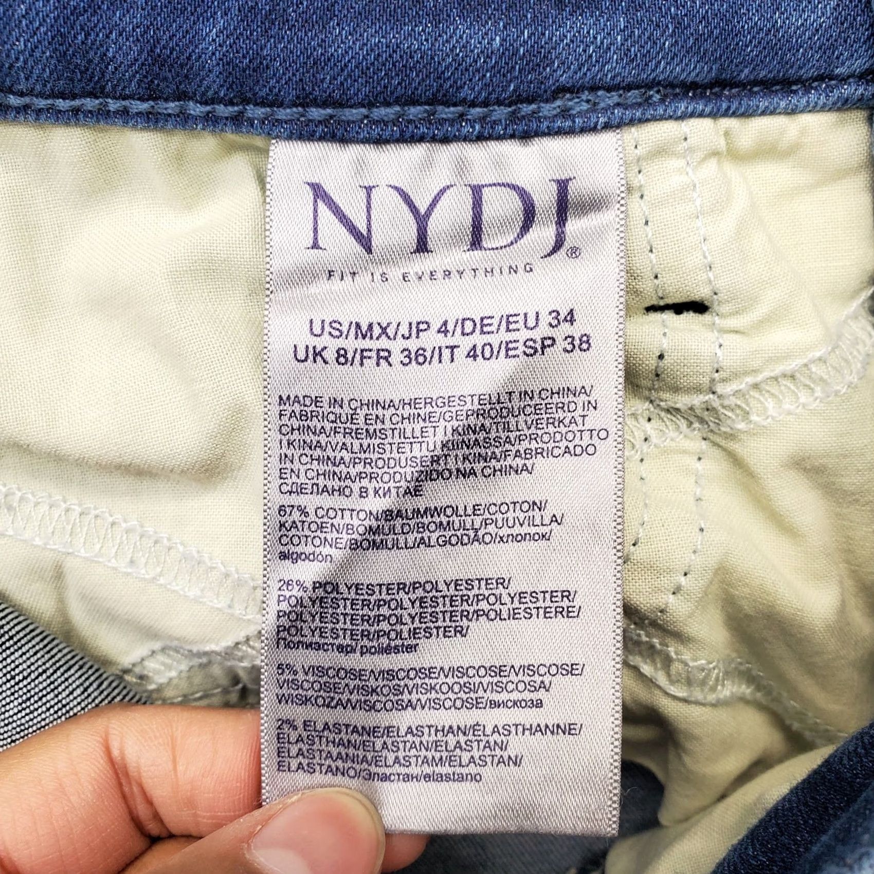 NYDJ NYDJ Womens Jeans Skinny 4 Blue Denim Stretch Faded Boho Raw Hem Whiskered NYDJ Ami Skinny Jeans Womens 4 Blue Denim Stretch Size 27" / US 4 / IT 40 - 7 Thumbnail
