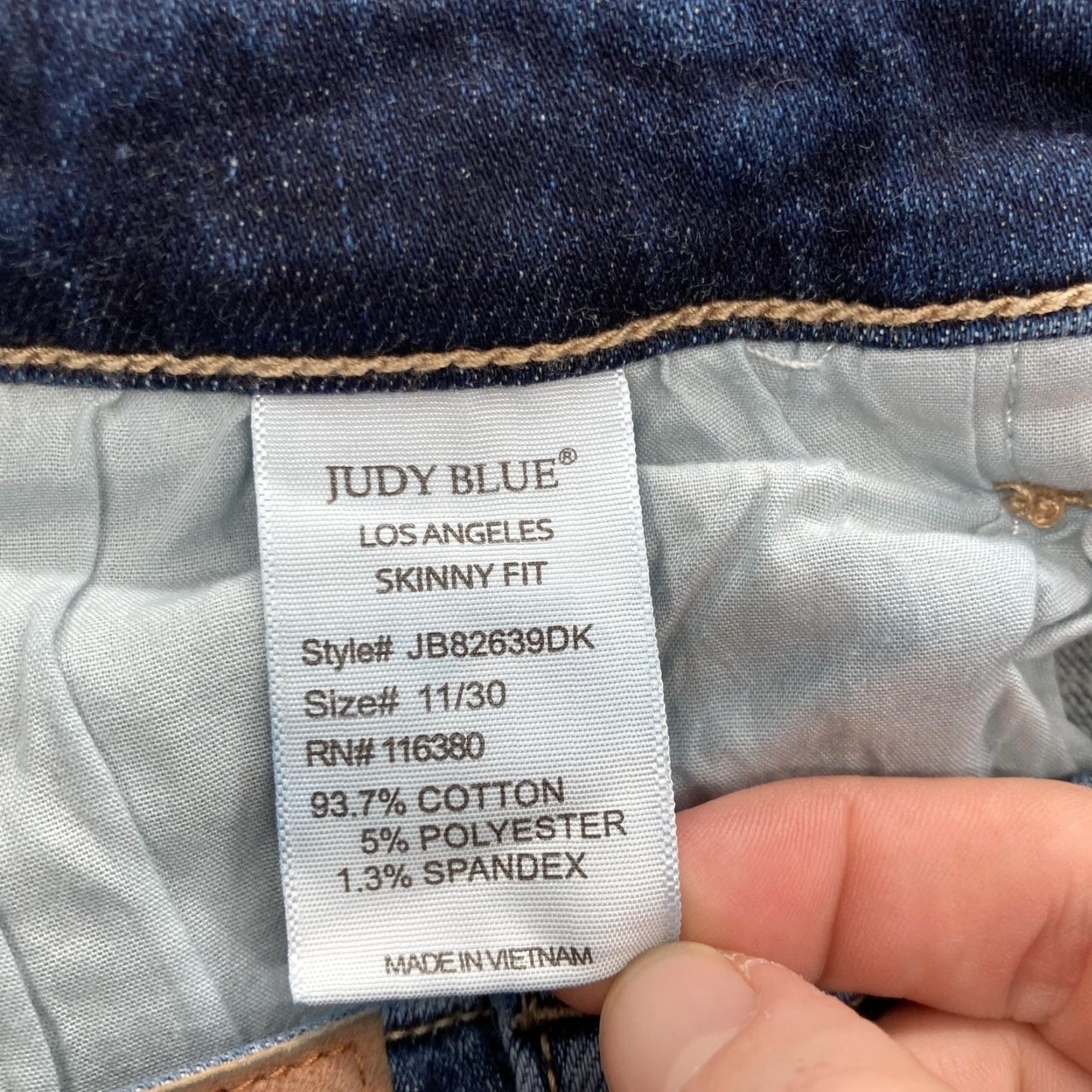 Denime Judy Blue Jeans Womens Skinny Dark Wash Stretch Denim 11/30 Preppy Slim Rise Mid 28in Inseam Size 30" / US 8 / IT 44 - 5 Thumbnail