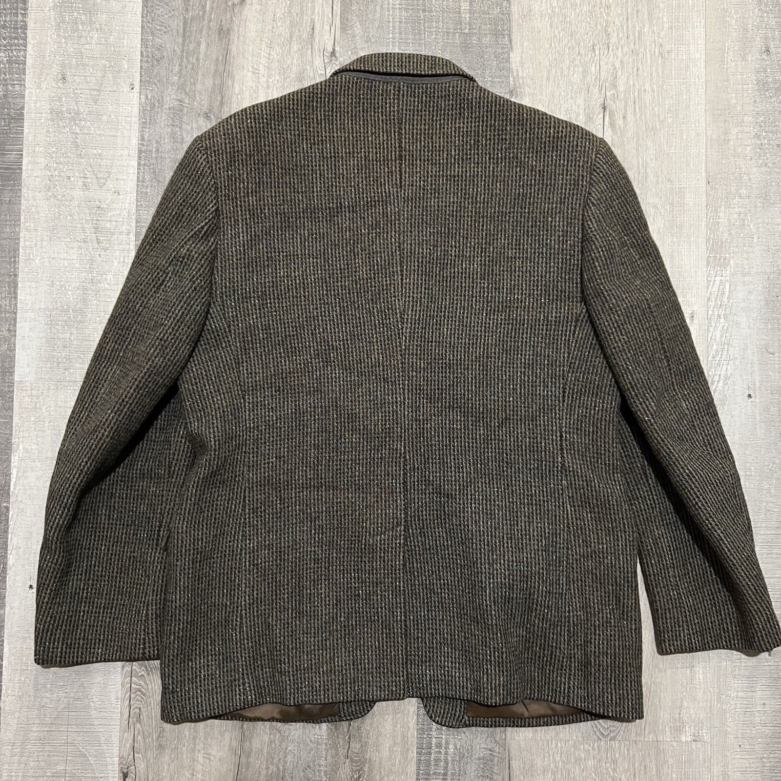 Vintage VTG Harris Tweed Dunn & Co Fleck Barleycorn Wool Blazer Coat Size 44R - 2 Thumbnail