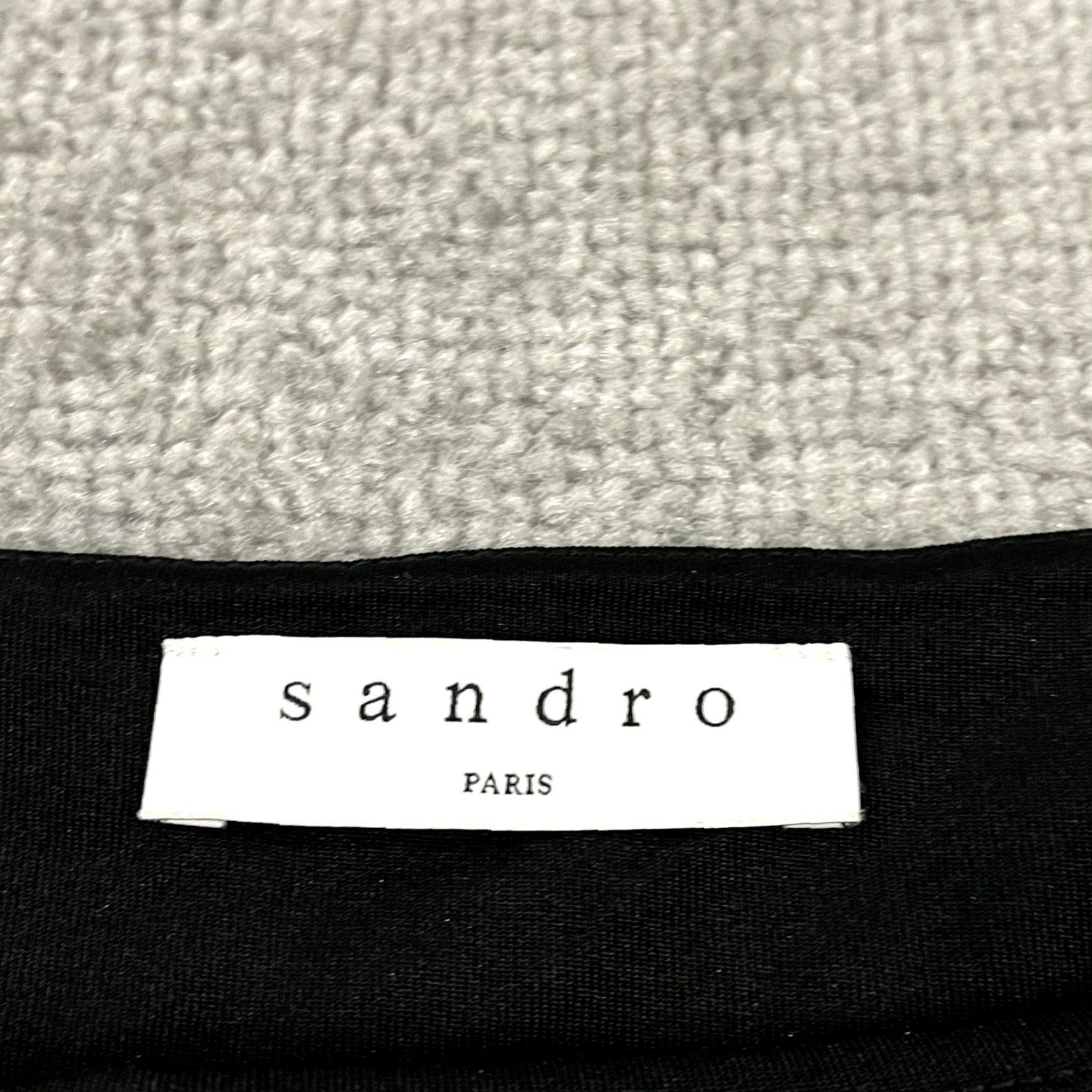 Sandro SANDRO PARIS Top Womens Size 1 Small Black Lolipop Balloon Sleeve Blouse E10639H Size XS / US 0-2 / IT 36-38 - 2 Thumbnail