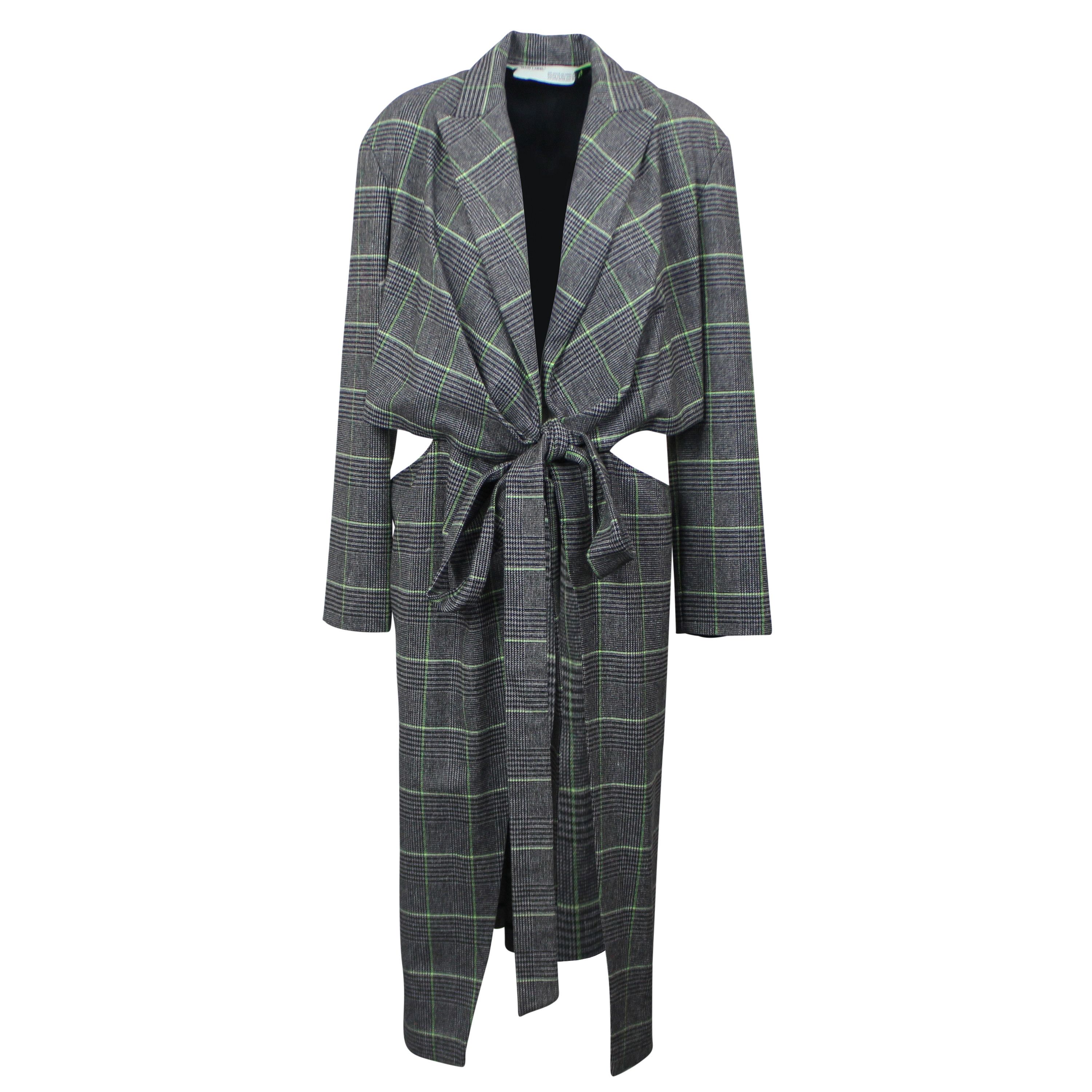 image of Off White NWT C/o Virgil Abloh Grey & Green Blazer Dress 4/40 $1540, Women's (Size Small)