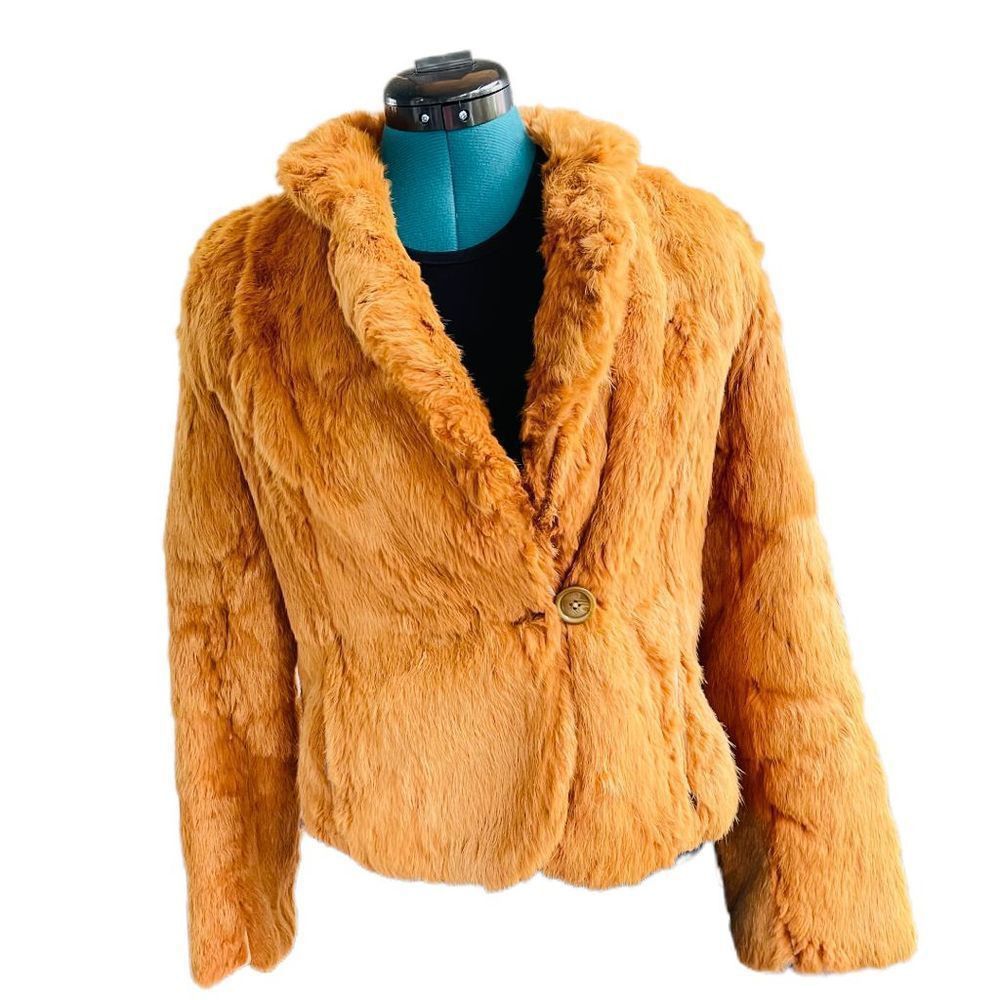 Vintage FUR COAT Y2K Vintage SPLIT END LTD. British Tan Genuine Rabb Size S / US 4 / IT 40 - 1 Thumbnail