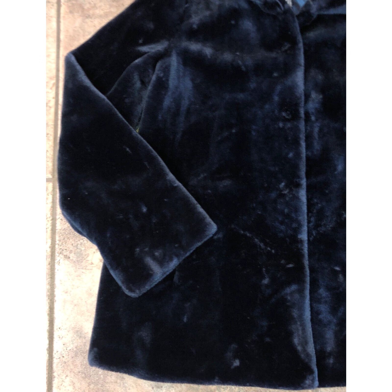 Vintage DENNIS BASO Women's Velour Jacket, Size M, Navy Blue, Button Front Size M / US 6-8 / IT 42-44 - 4 Thumbnail