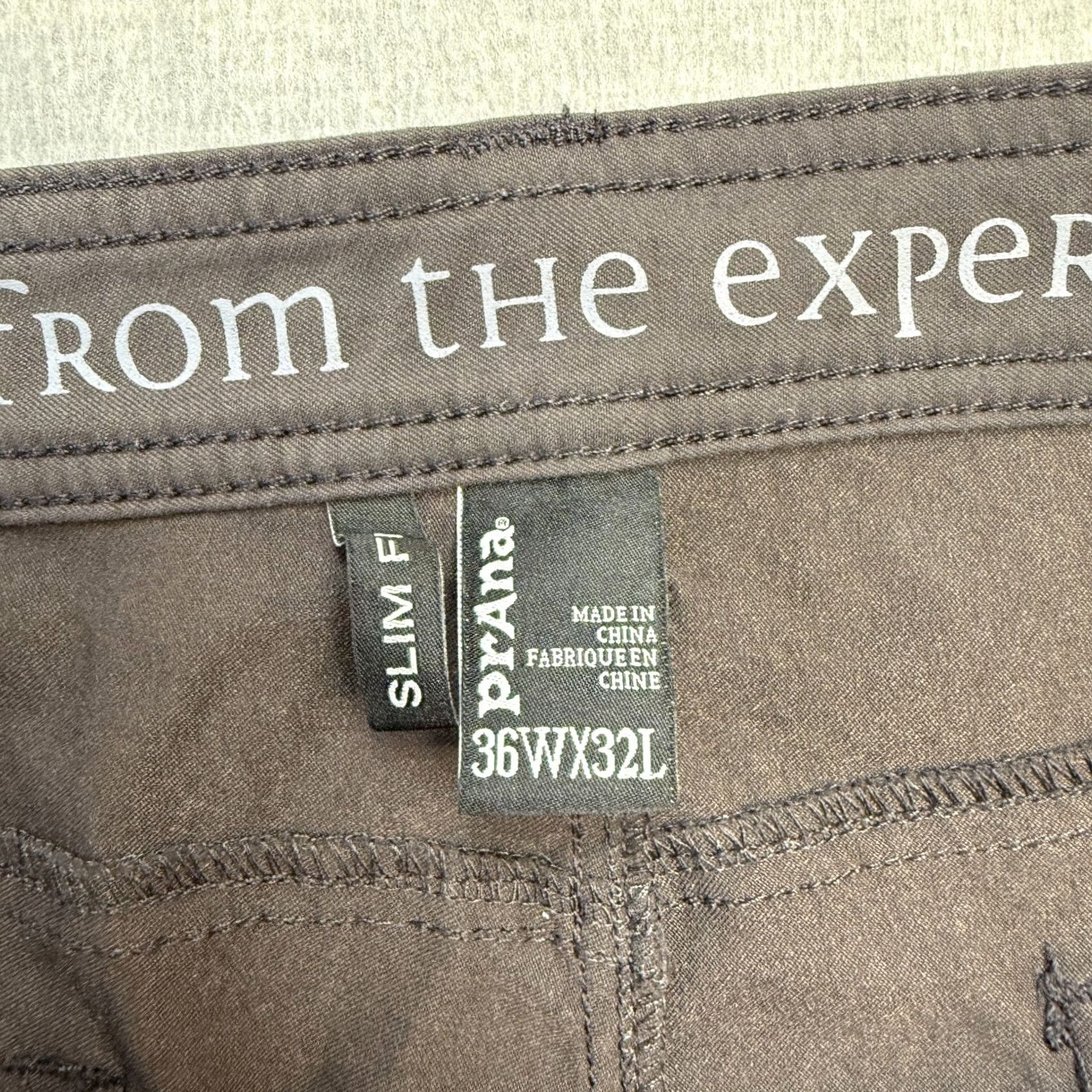 Prana prAna Pants Mens 36x32 Gray Slim Chino Nylon Spandex 5 Pocket Travel Casual Workwear Size US 36 / EU 52 - 4 Thumbnail