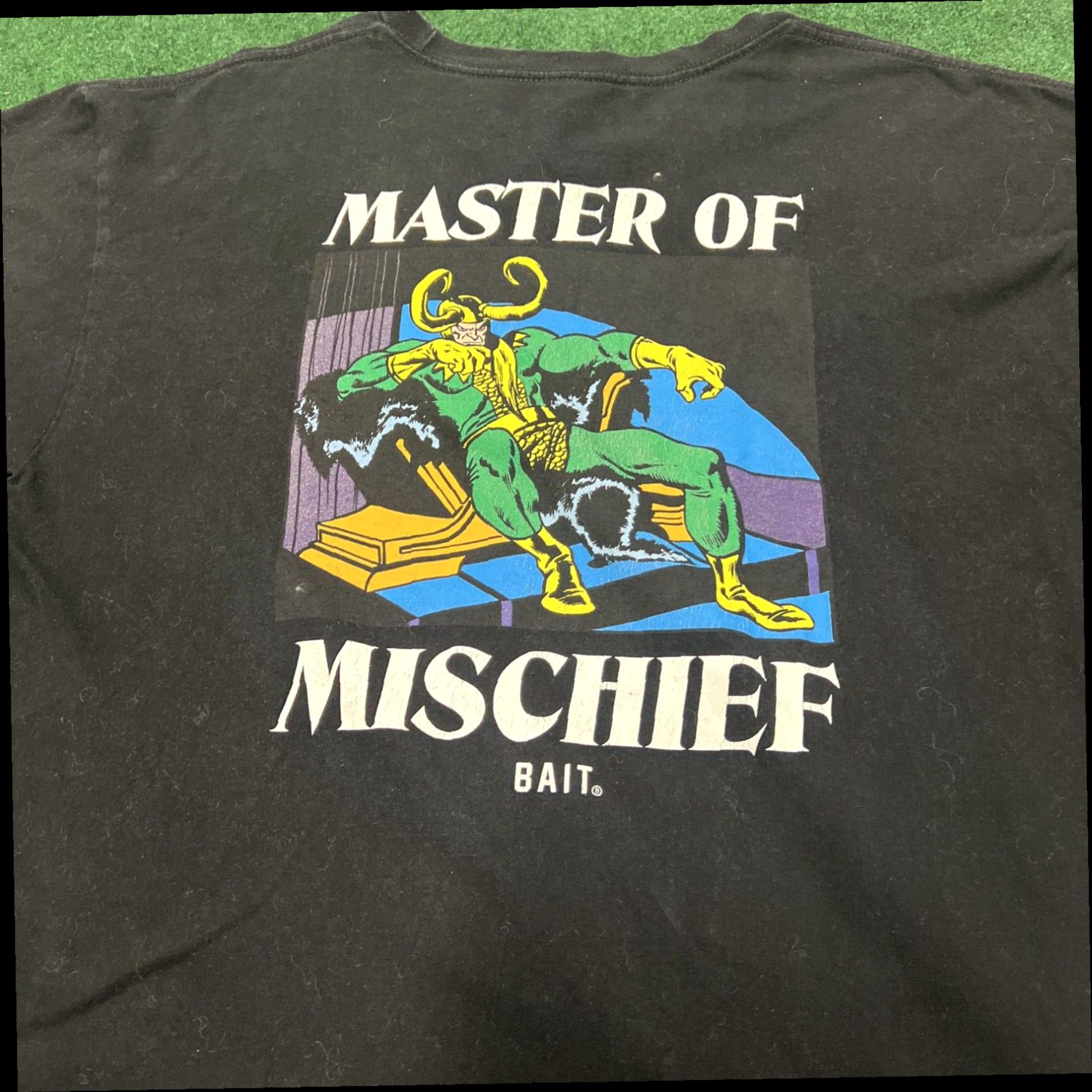 Vintage BAIT X Marvel Size XL X-Men T-shirt Loki Comic Graphic Black Master Of Mischief Size US XL / EU 56 / 4 - 2 Thumbnail