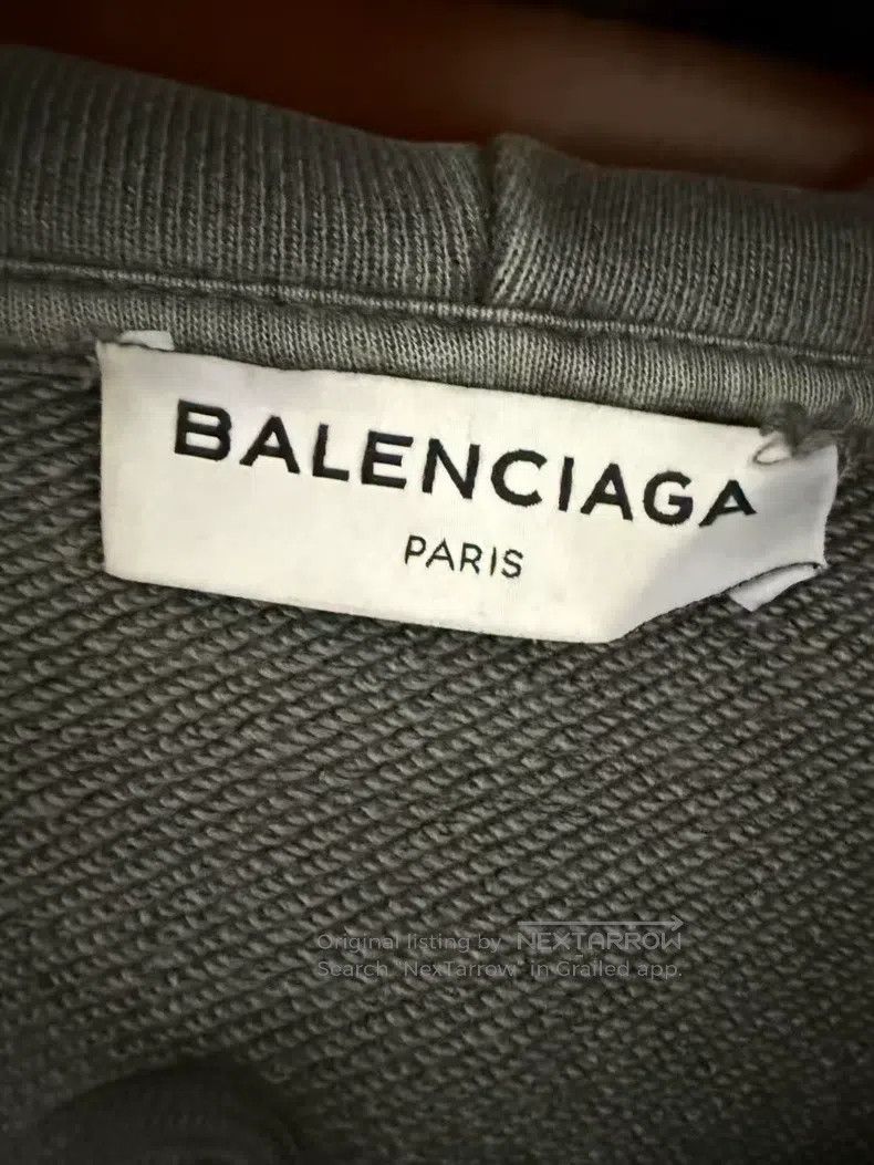Balenciaga Balenciaga Back Logo Hoodie Washed Black Size US M / EU 48-50 / 2 - 3 Thumbnail