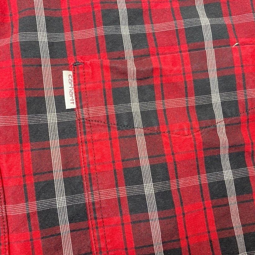 Carhartt Carhartt Shirt 102202 Mens 2XL Red Plaid Relaxed Fit Button-Down Long Sleeve Shirt Size US XXL / EU 58 / 5 - 7 Thumbnail
