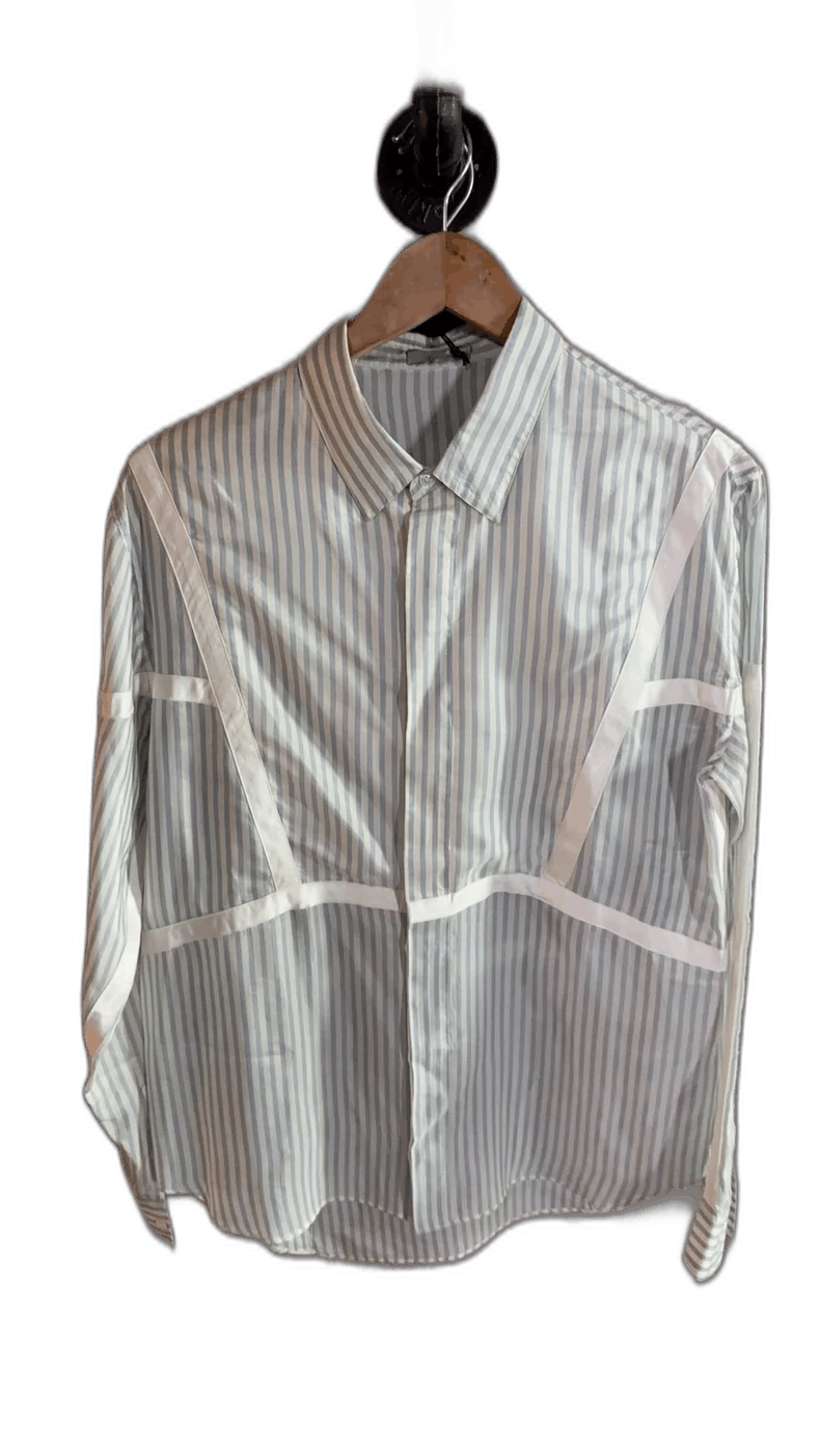 Dior Striped Shirt with Silk Feel by Dior-2505 Size US L / EU 52-54 / 3 - 1 Thumbnail