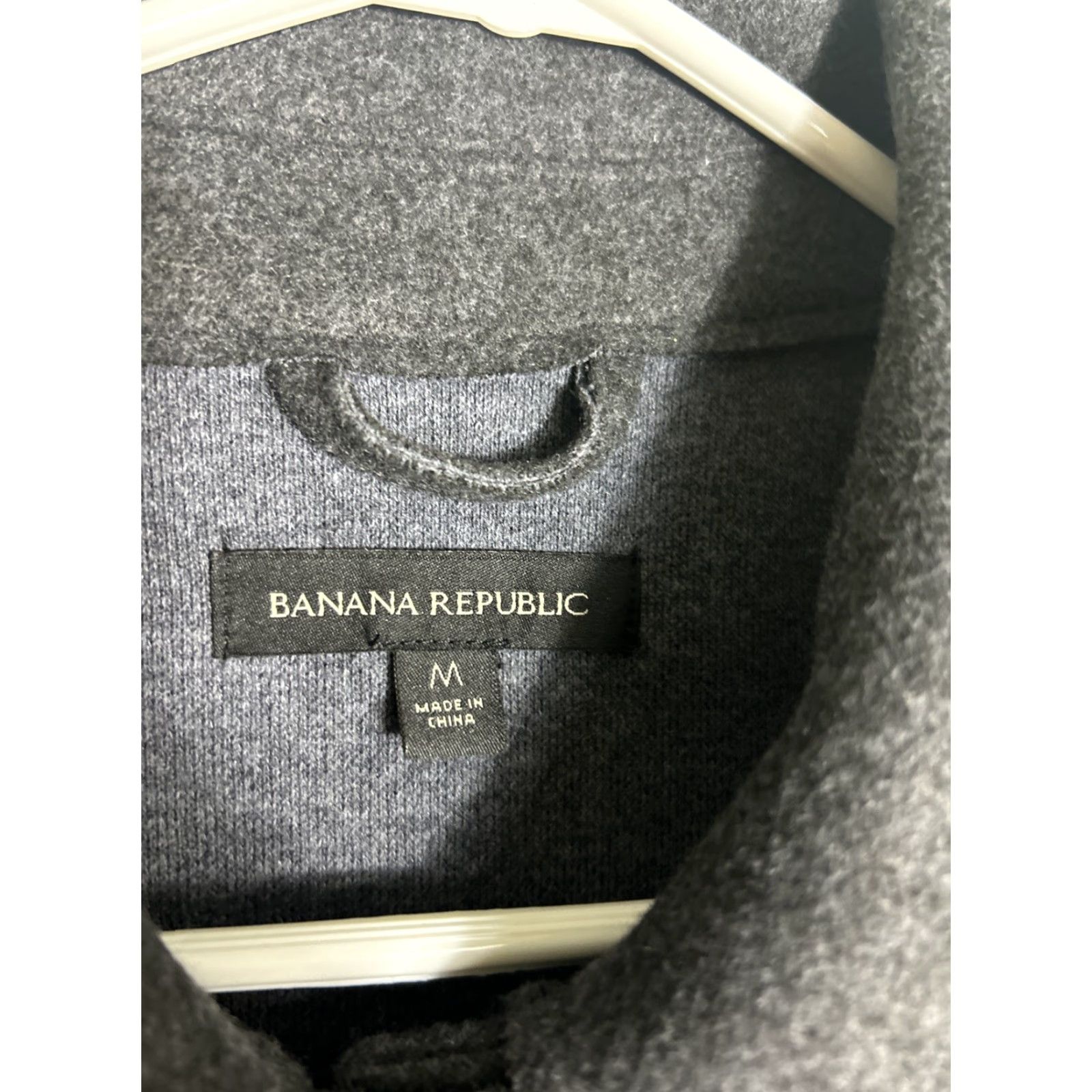 Banana Republic VINTAGE Banana Republic Womens Medium Button Up Over Coat Polyester Charcoal Size M / US 6-8 / IT 42-44 - 7 Thumbnail